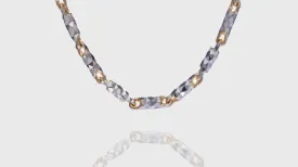 10K Two-Tone Gold Love Link Chain