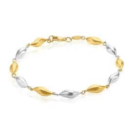 9ct Two Tone Gold  19CM Bracelet