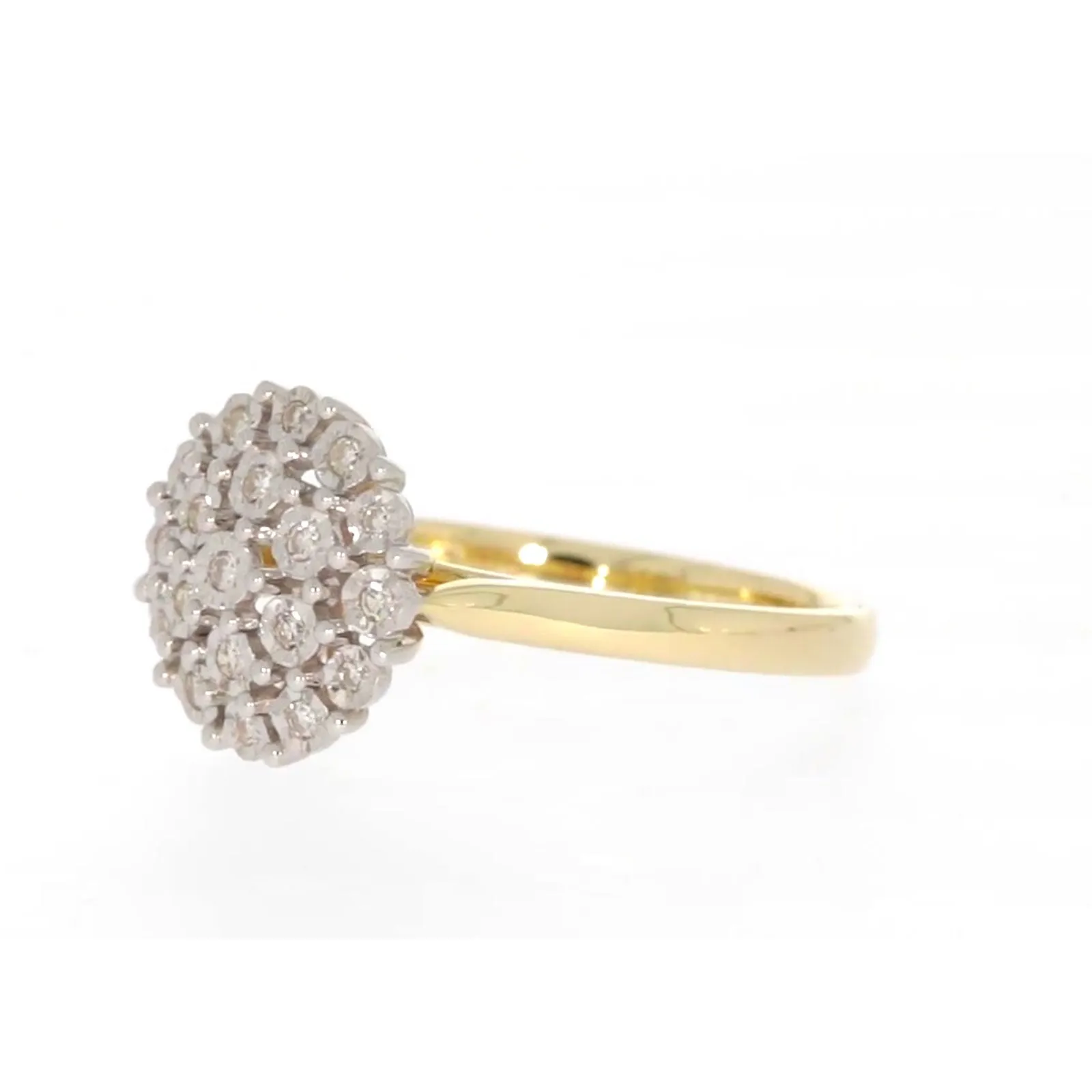 9ct Two Tone Gold Round Brilliant Cut 0.10 CARAT tw of Diamonds Ring