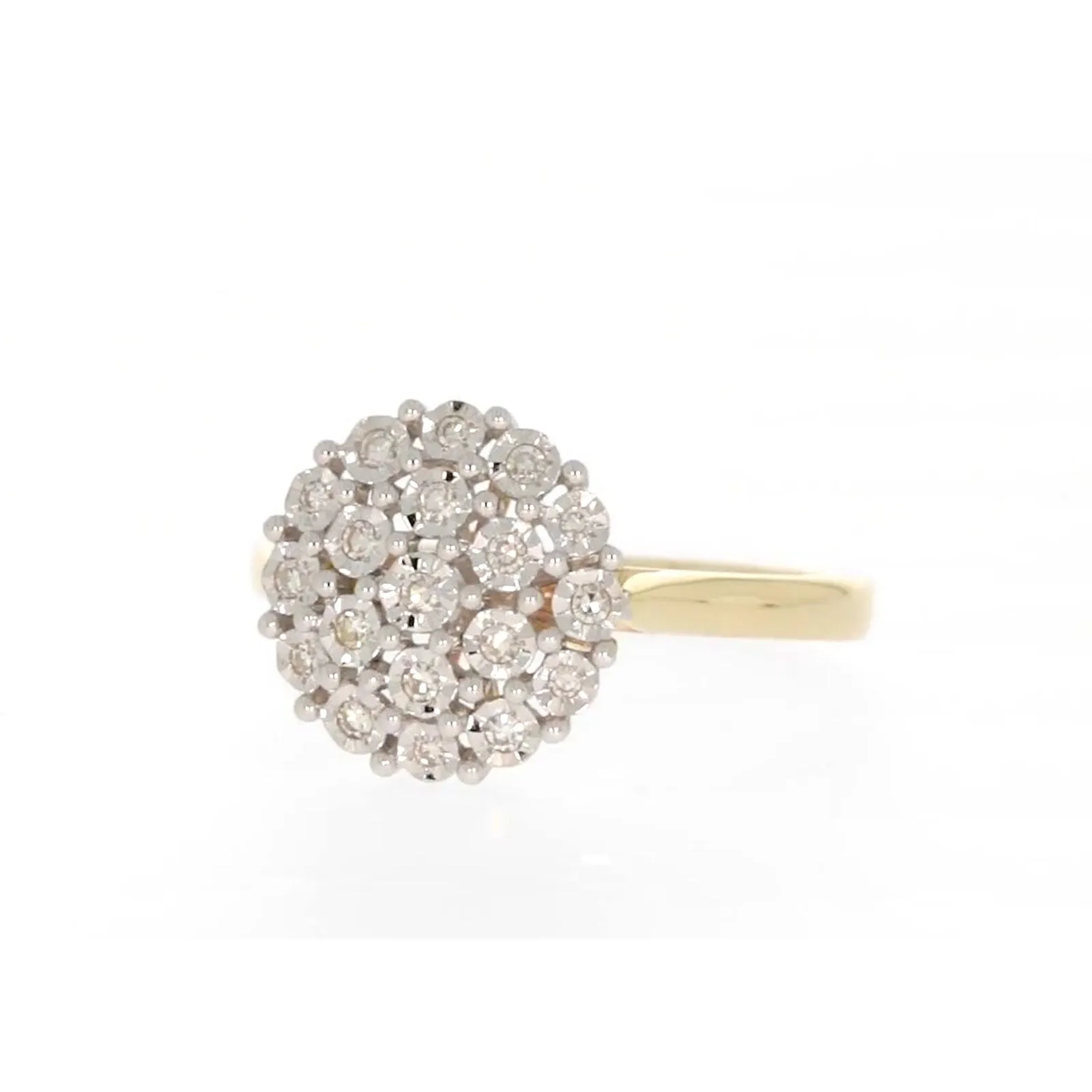 9ct Two Tone Gold Round Brilliant Cut 0.10 CARAT tw of Diamonds Ring