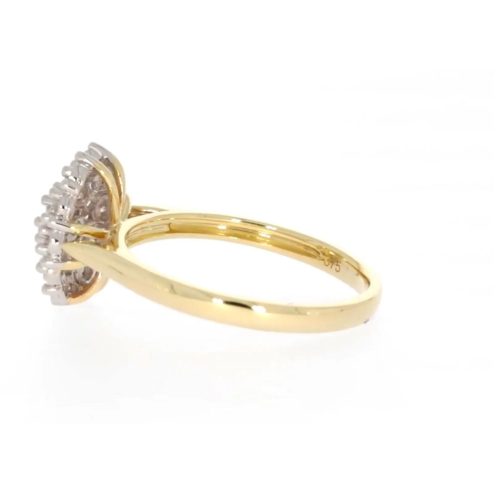 9ct Two Tone Gold Round Brilliant Cut 0.10 CARAT tw of Diamonds Ring