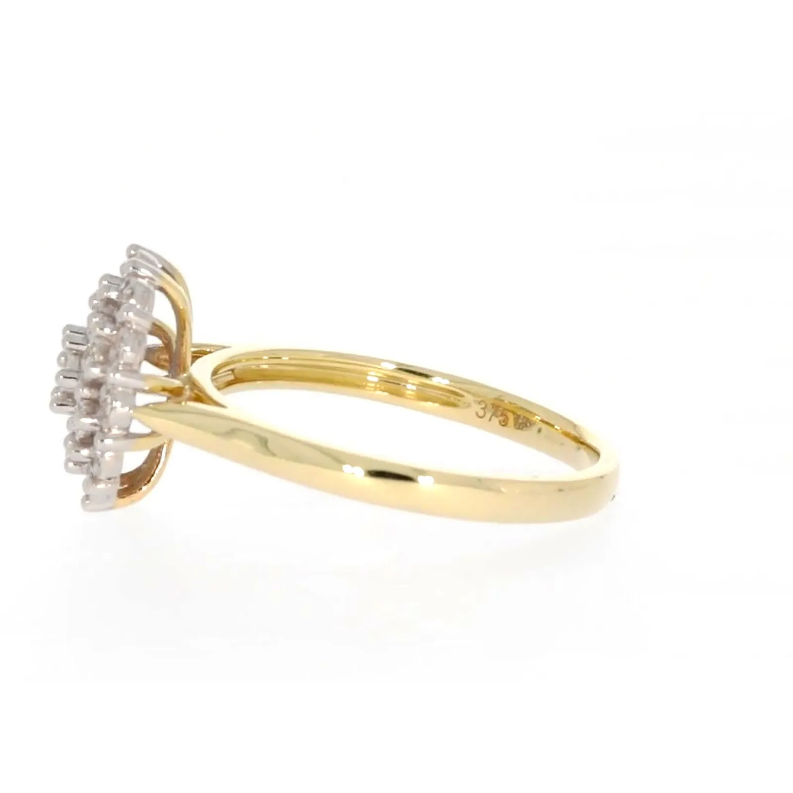 9ct Two Tone Gold Round Brilliant Cut 0.10 CARAT tw of Diamonds Ring
