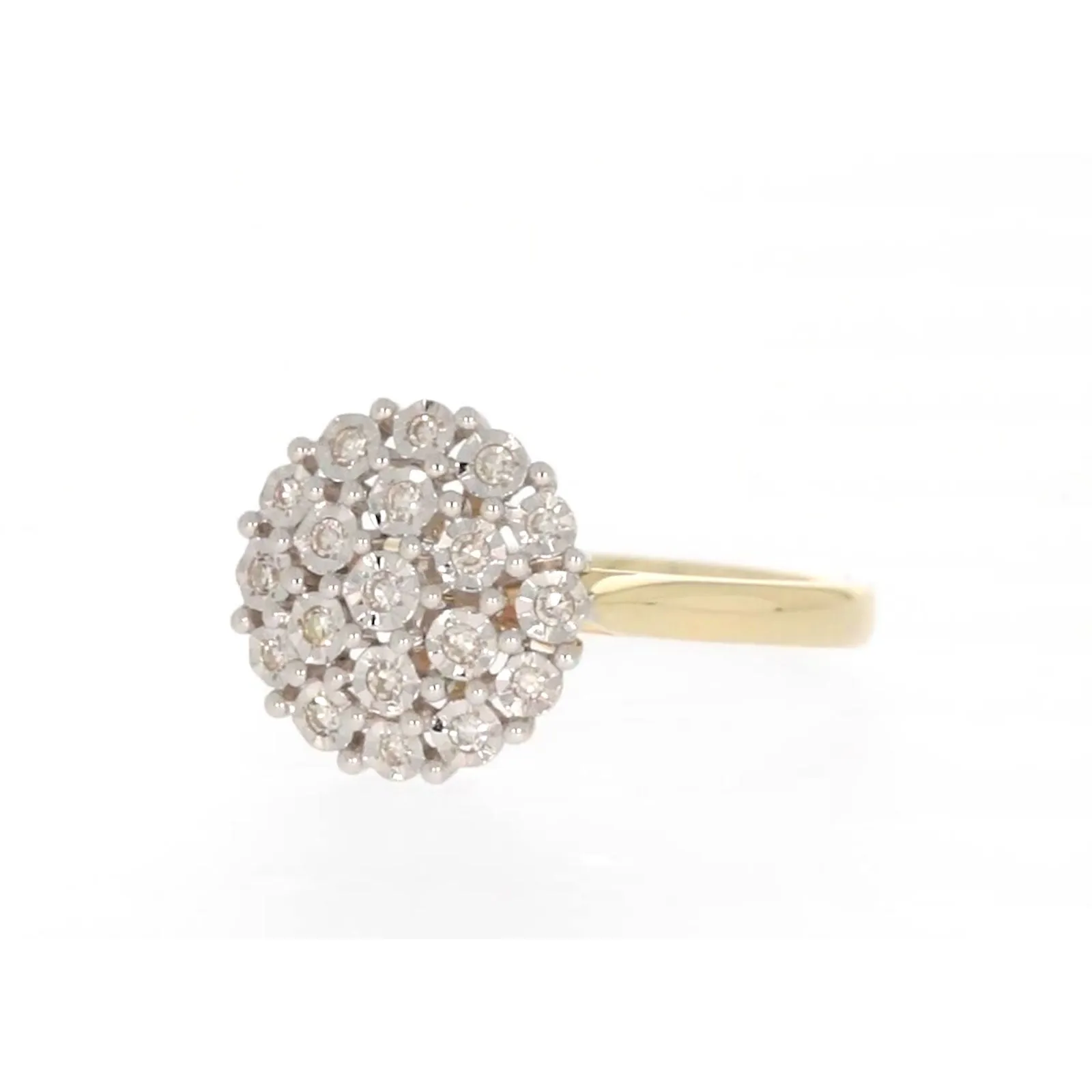 9ct Two Tone Gold Round Brilliant Cut 0.10 CARAT tw of Diamonds Ring