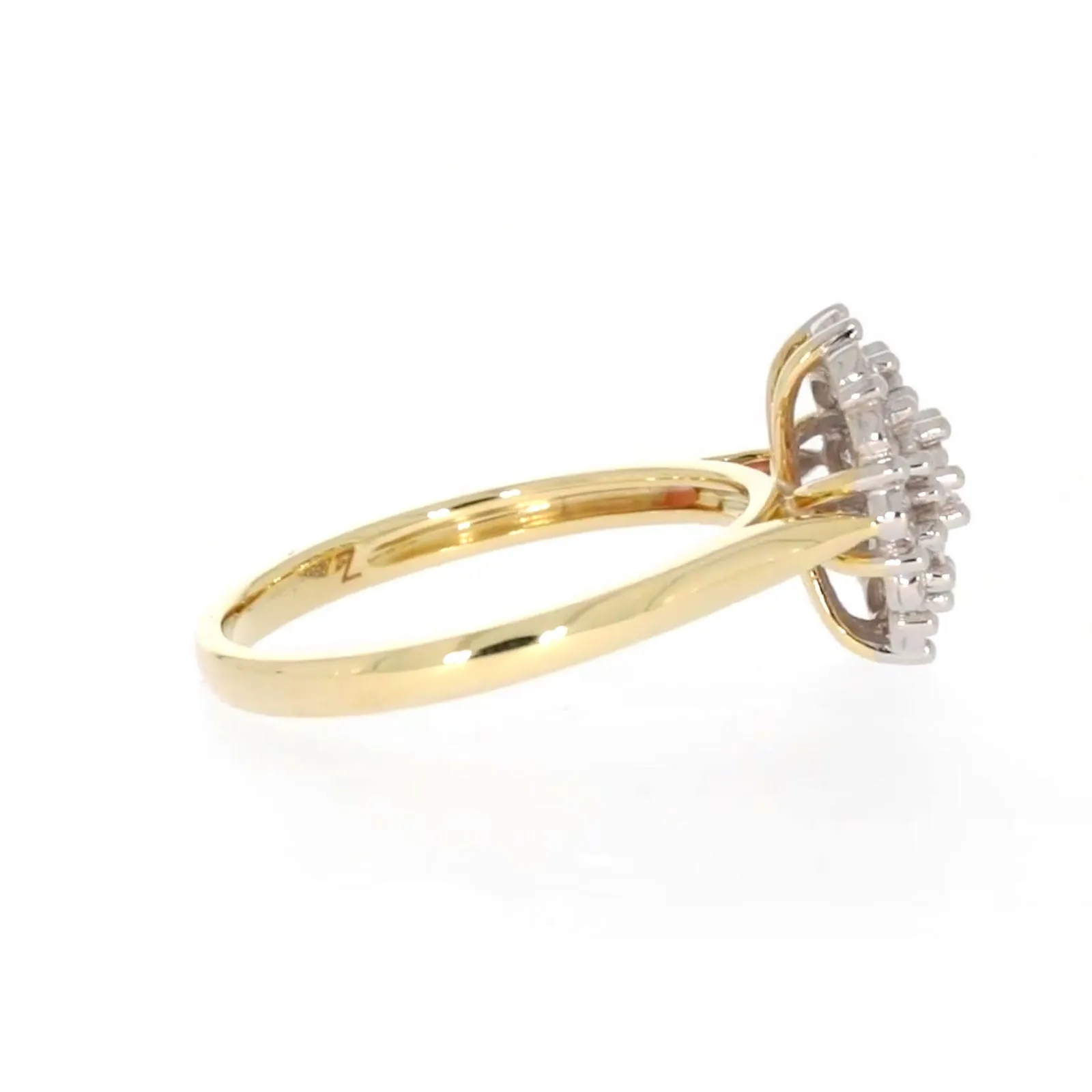 9ct Two Tone Gold Round Brilliant Cut 0.10 CARAT tw of Diamonds Ring