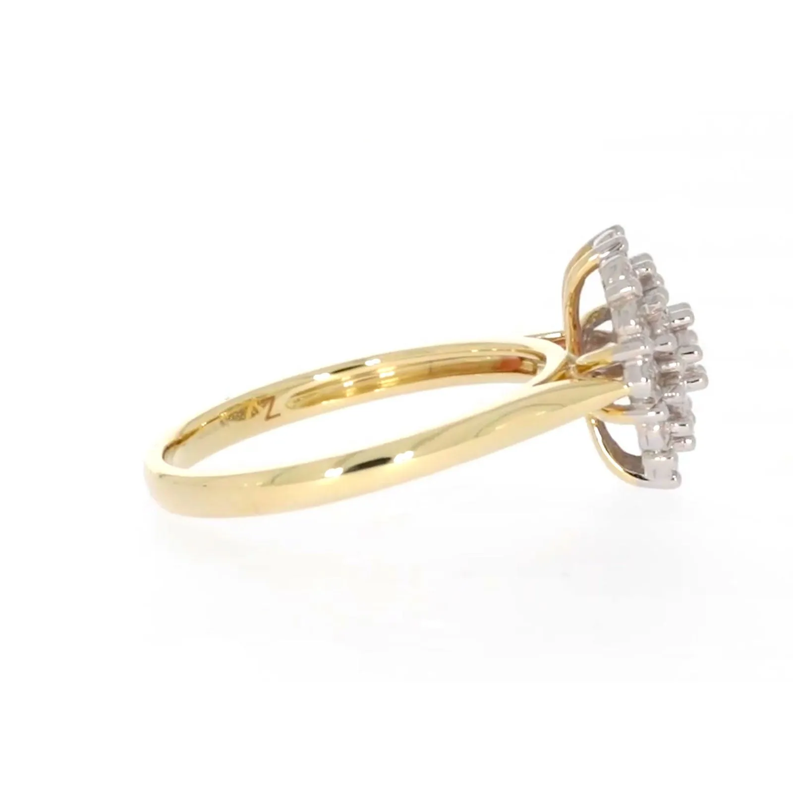 9ct Two Tone Gold Round Brilliant Cut 0.10 CARAT tw of Diamonds Ring