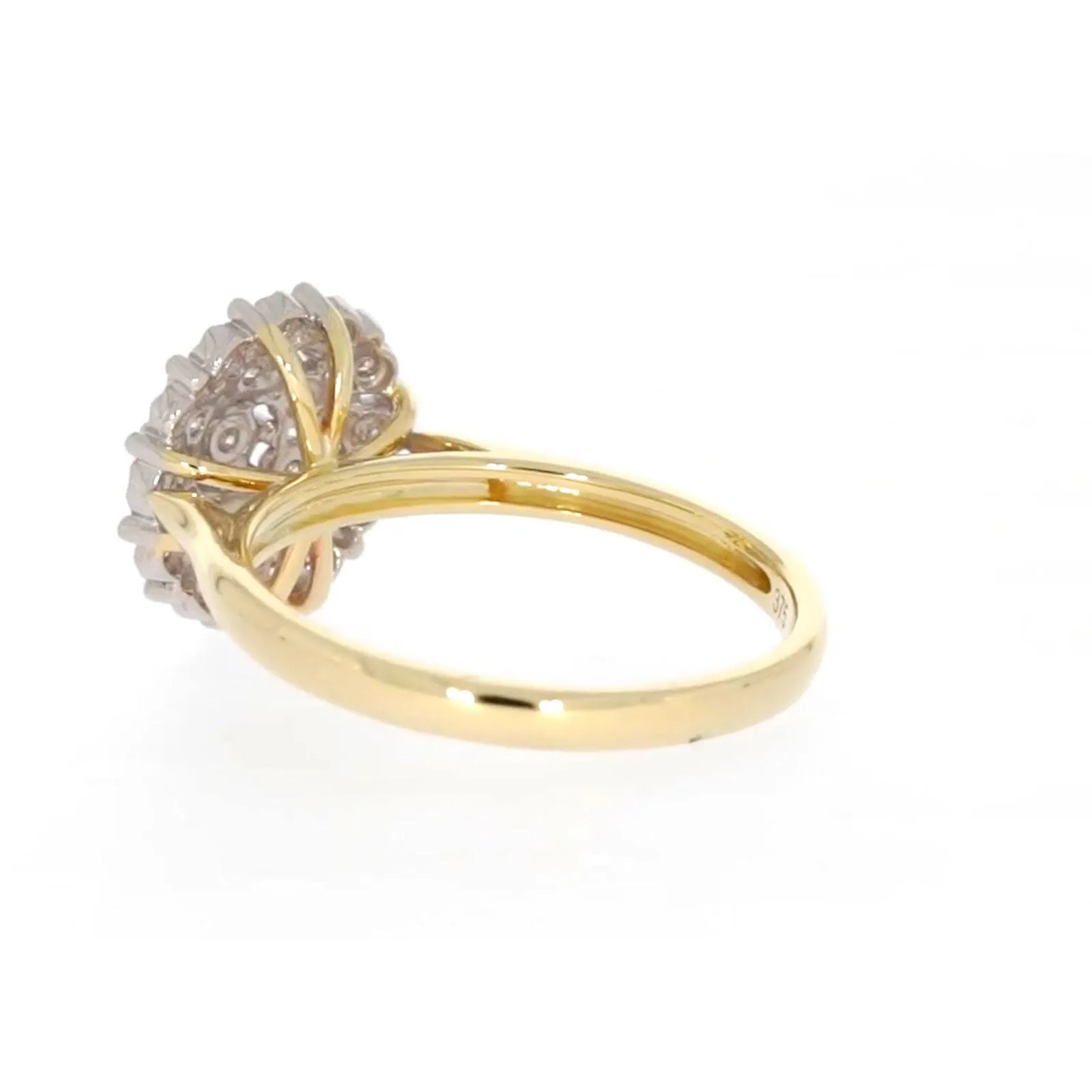 9ct Two Tone Gold Round Brilliant Cut 0.10 CARAT tw of Diamonds Ring