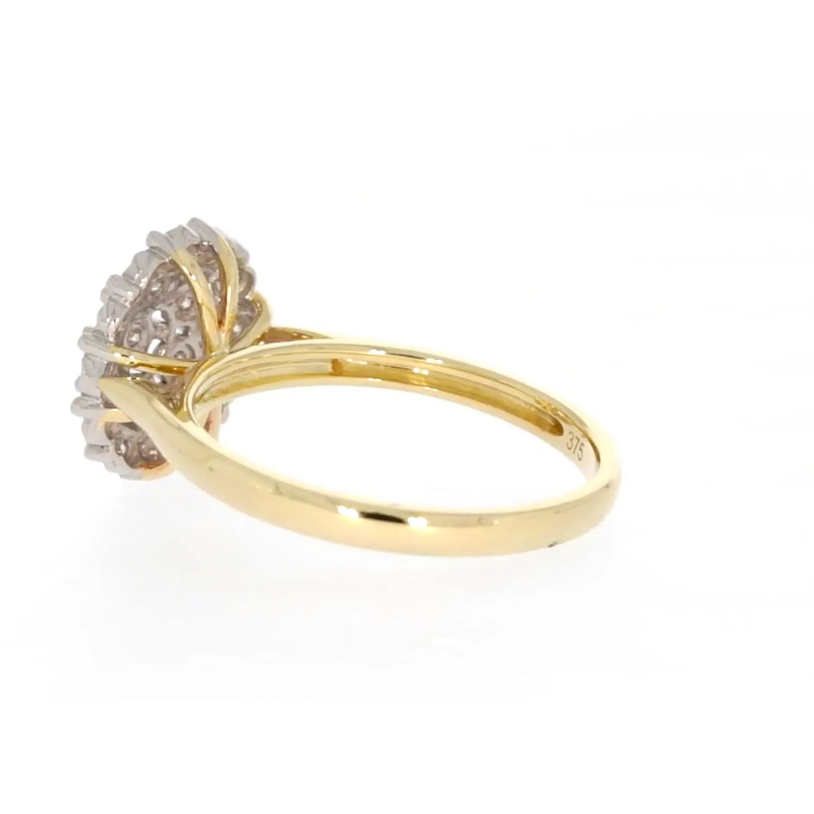 9ct Two Tone Gold Round Brilliant Cut 0.10 CARAT tw of Diamonds Ring