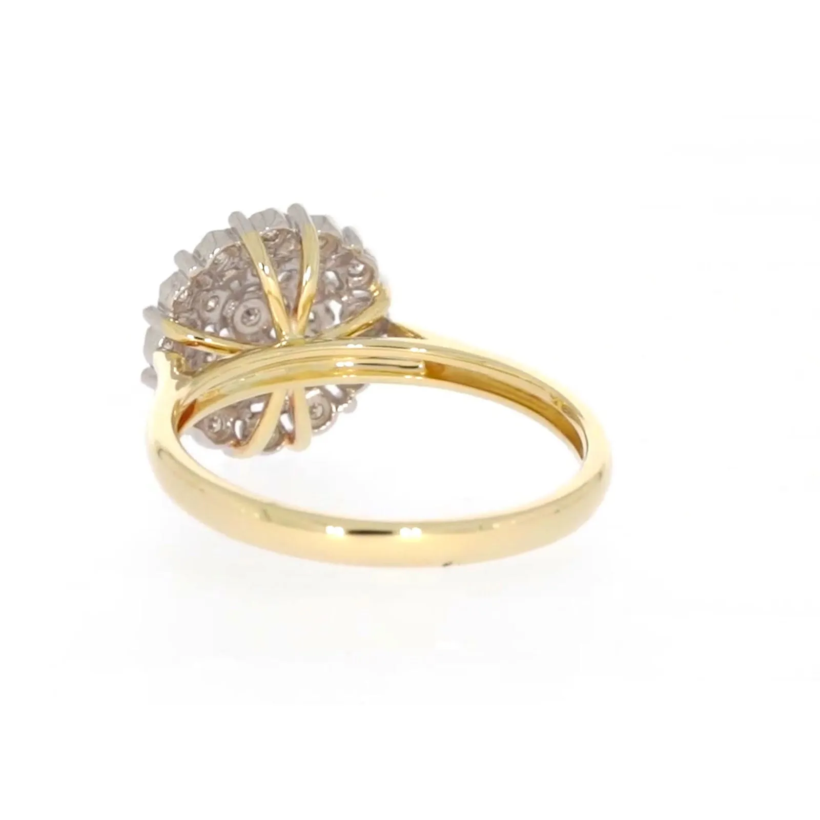 9ct Two Tone Gold Round Brilliant Cut 0.10 CARAT tw of Diamonds Ring