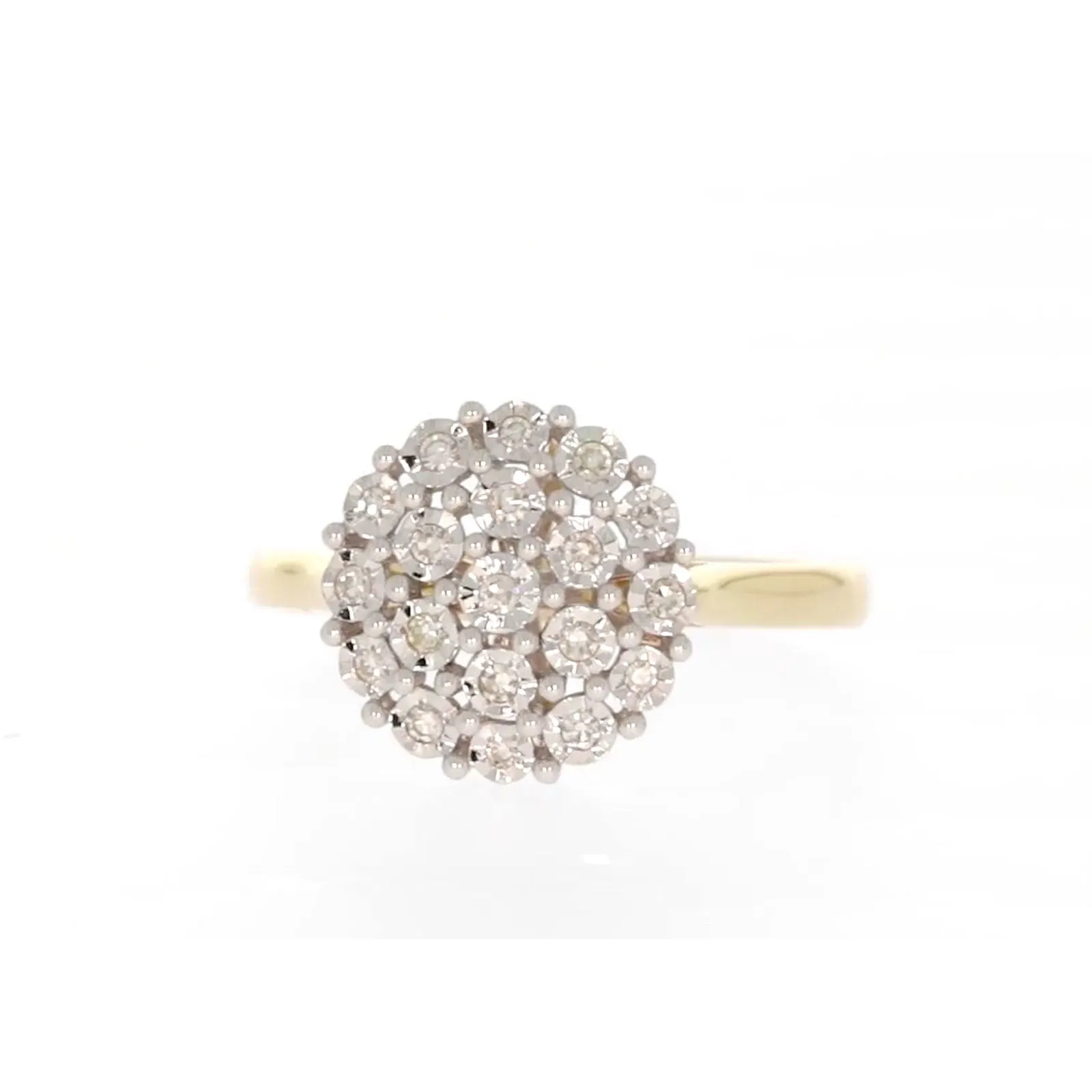 9ct Two Tone Gold Round Brilliant Cut 0.10 CARAT tw of Diamonds Ring