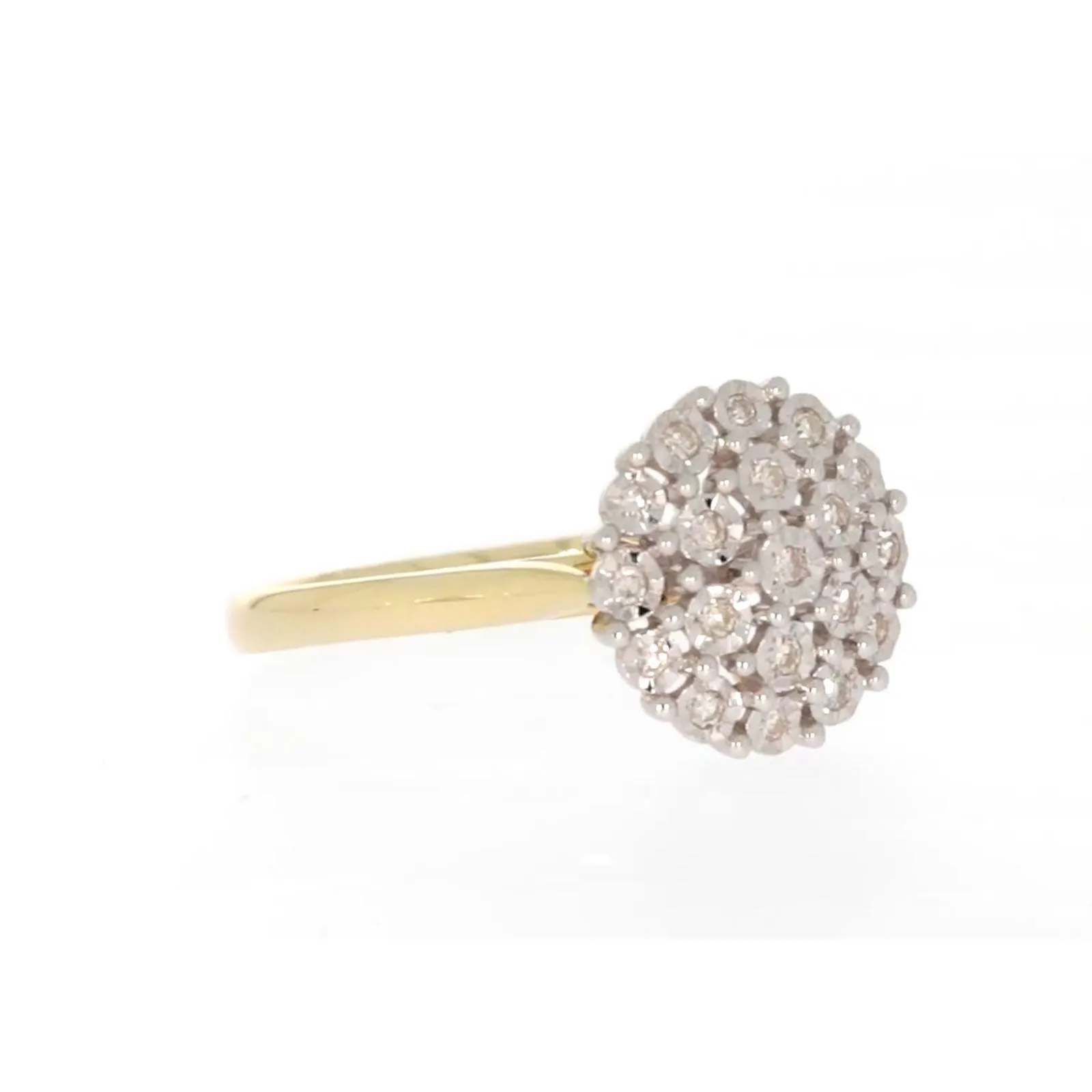 9ct Two Tone Gold Round Brilliant Cut 0.10 CARAT tw of Diamonds Ring