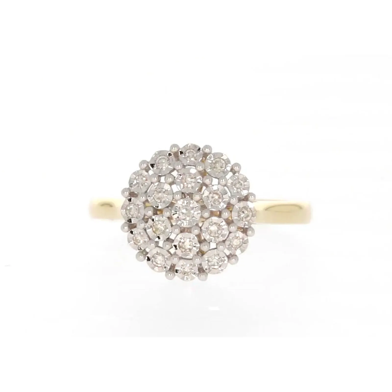 9ct Two Tone Gold Round Brilliant Cut 0.10 CARAT tw of Diamonds Ring