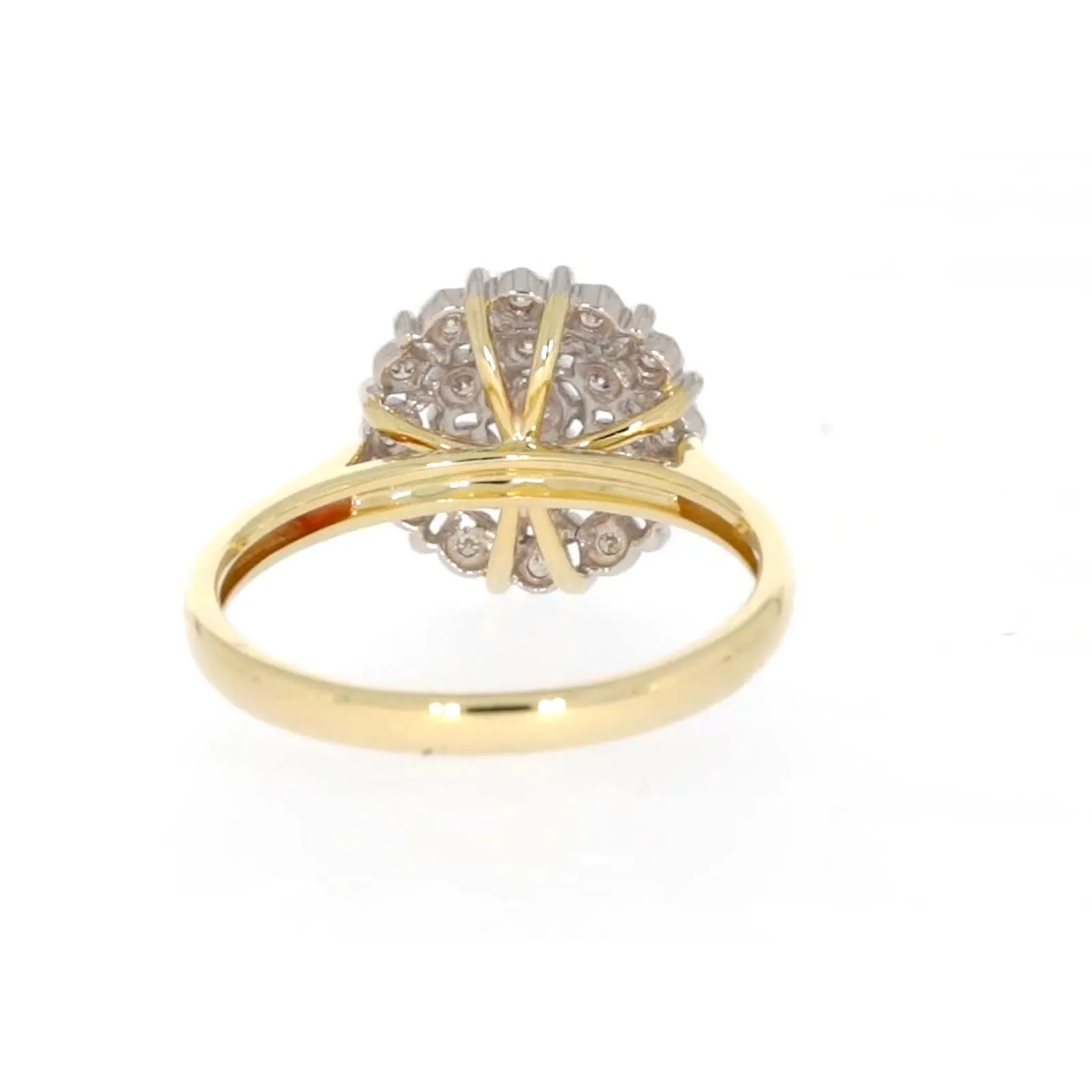 9ct Two Tone Gold Round Brilliant Cut 0.10 CARAT tw of Diamonds Ring