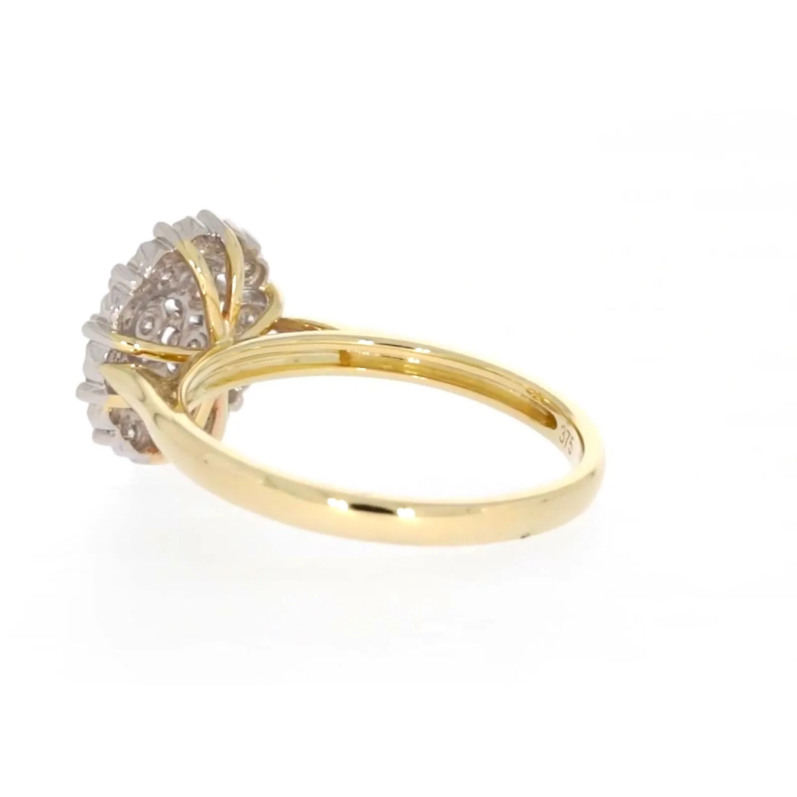 9ct Two Tone Gold Round Brilliant Cut 0.10 CARAT tw of Diamonds Ring