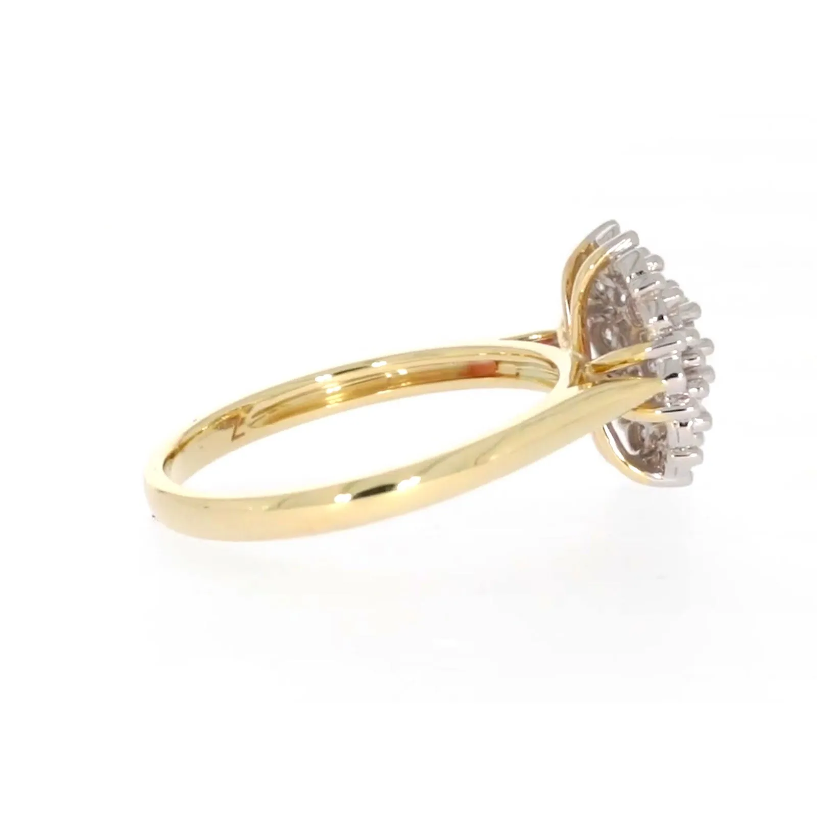 9ct Two Tone Gold Round Brilliant Cut 0.10 CARAT tw of Diamonds Ring