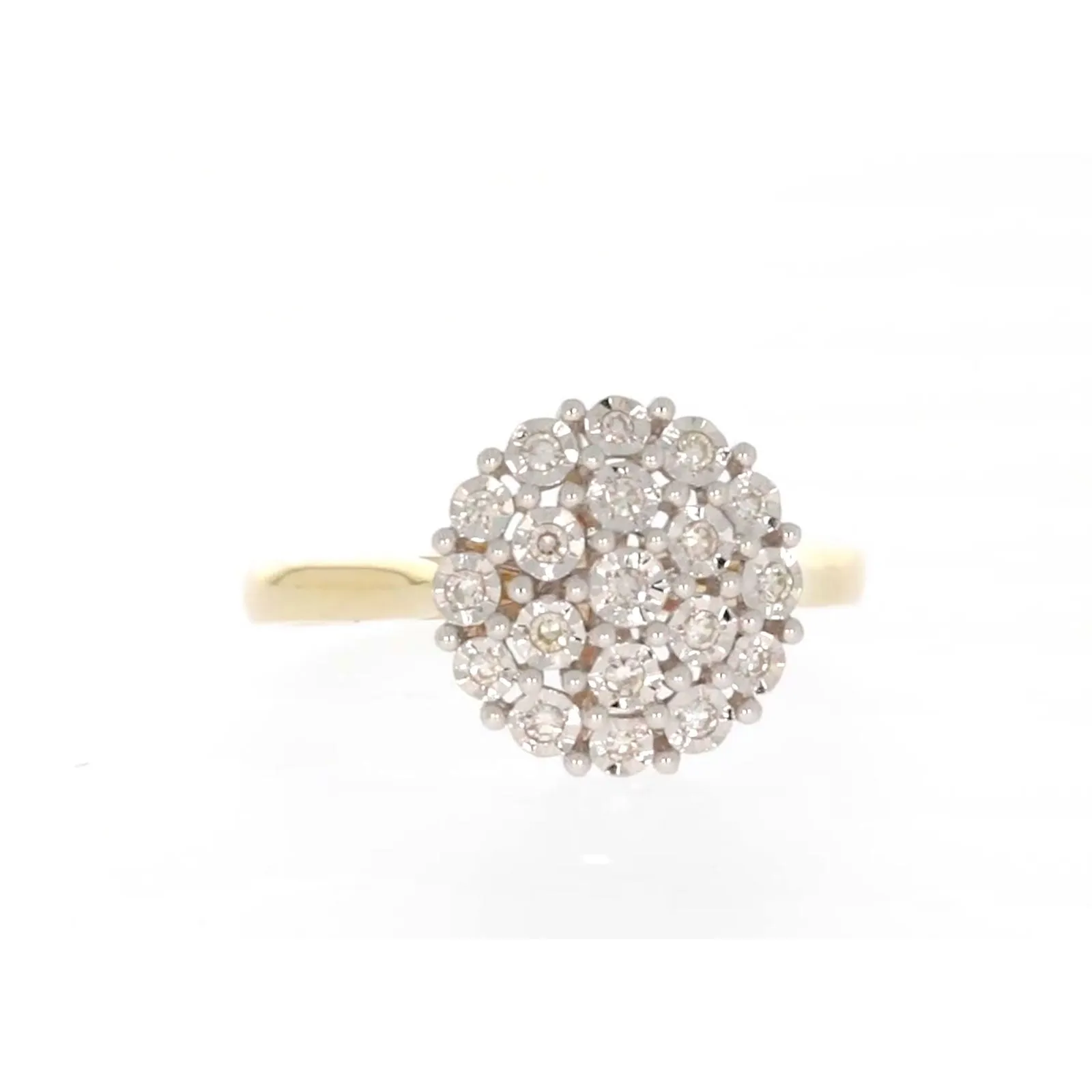 9ct Two Tone Gold Round Brilliant Cut 0.10 CARAT tw of Diamonds Ring