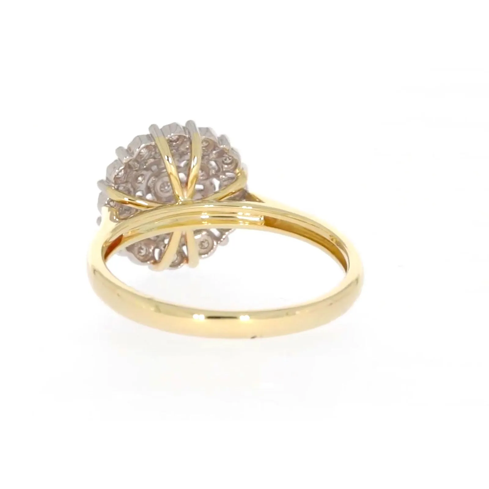 9ct Two Tone Gold Round Brilliant Cut 0.10 CARAT tw of Diamonds Ring