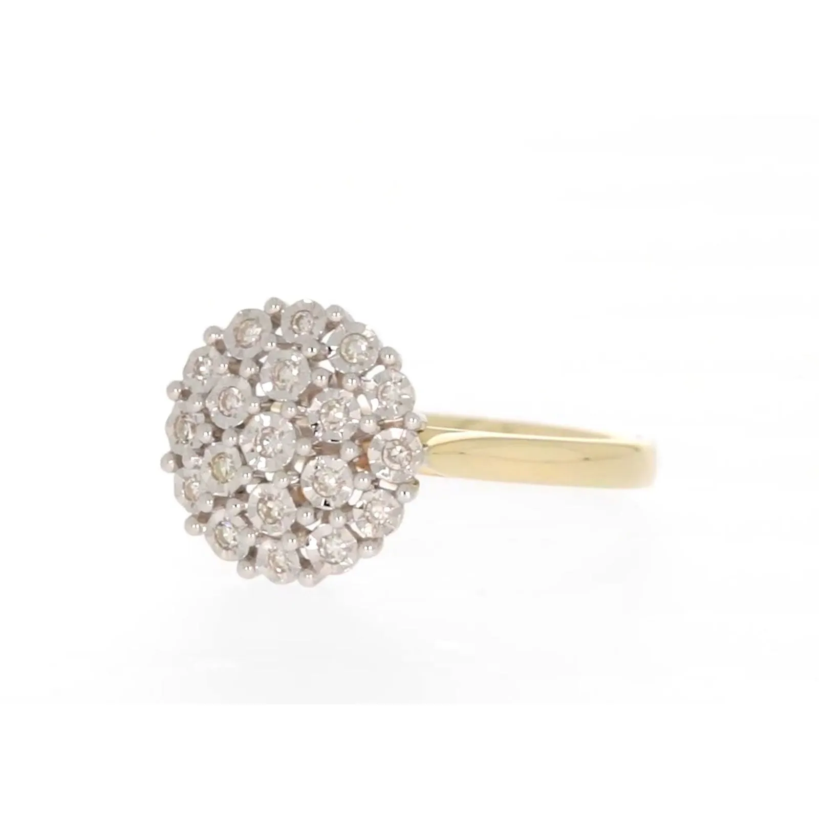 9ct Two Tone Gold Round Brilliant Cut 0.10 CARAT tw of Diamonds Ring