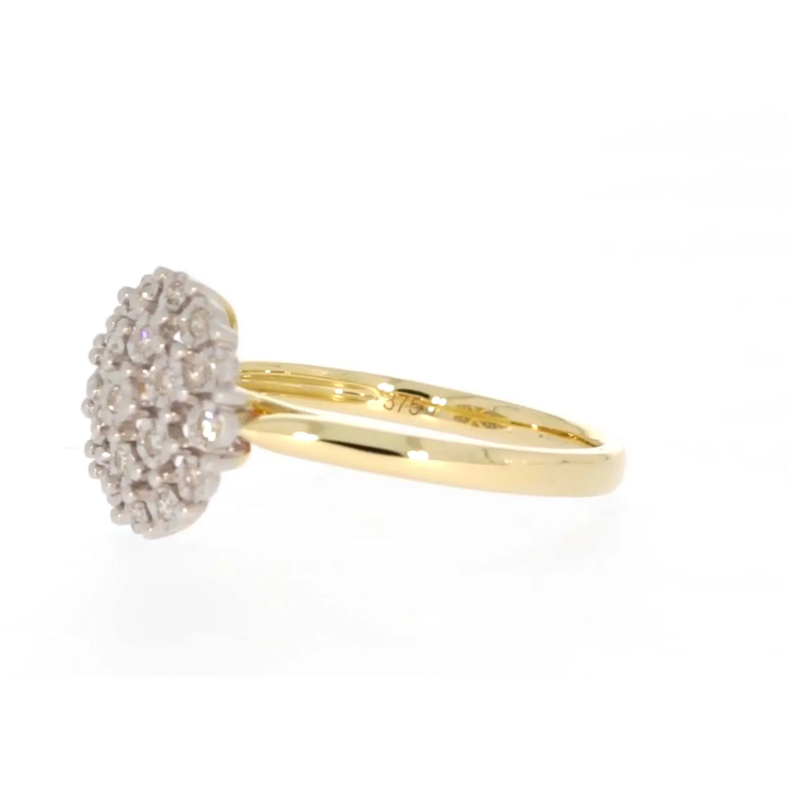 9ct Two Tone Gold Round Brilliant Cut 0.10 CARAT tw of Diamonds Ring