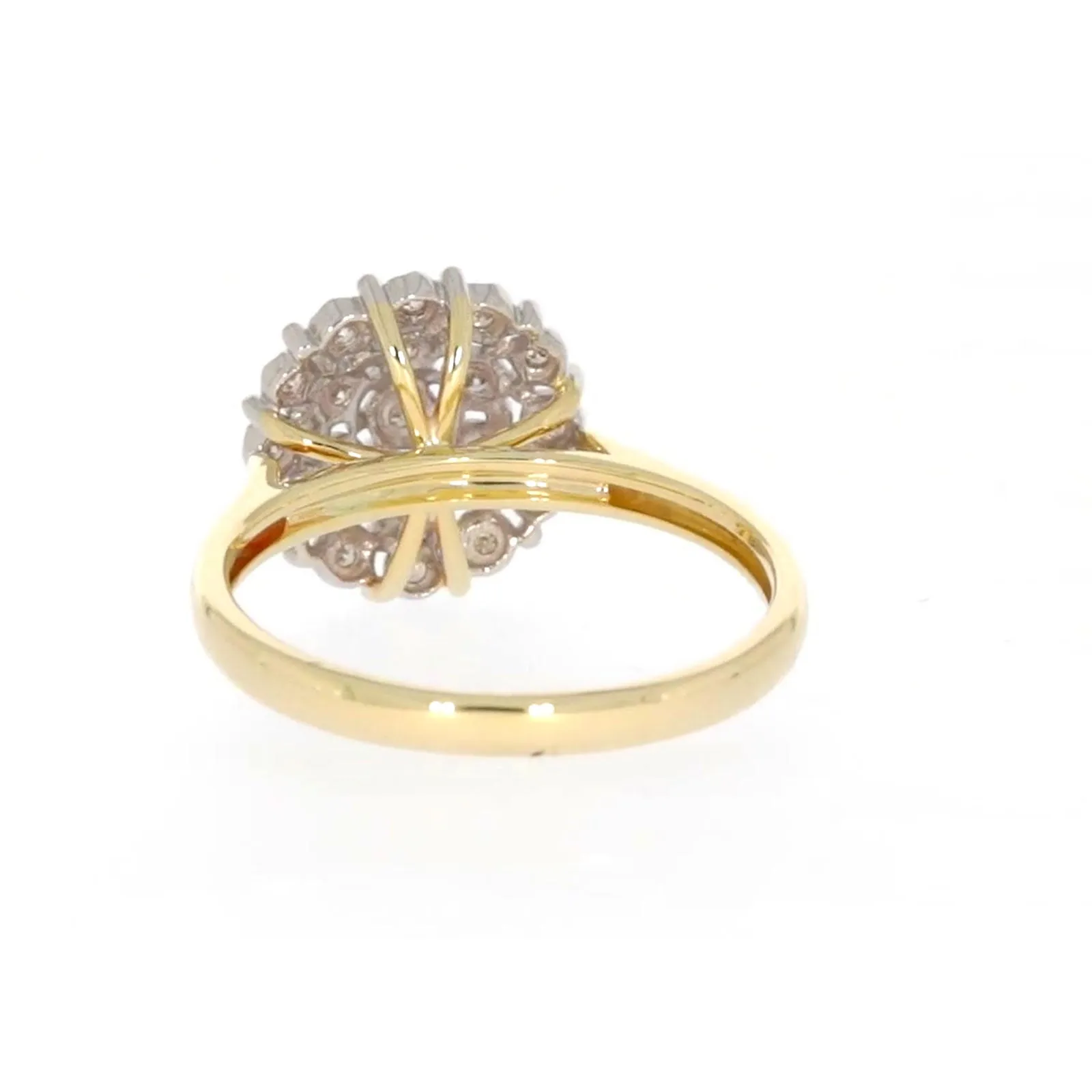 9ct Two Tone Gold Round Brilliant Cut 0.10 CARAT tw of Diamonds Ring