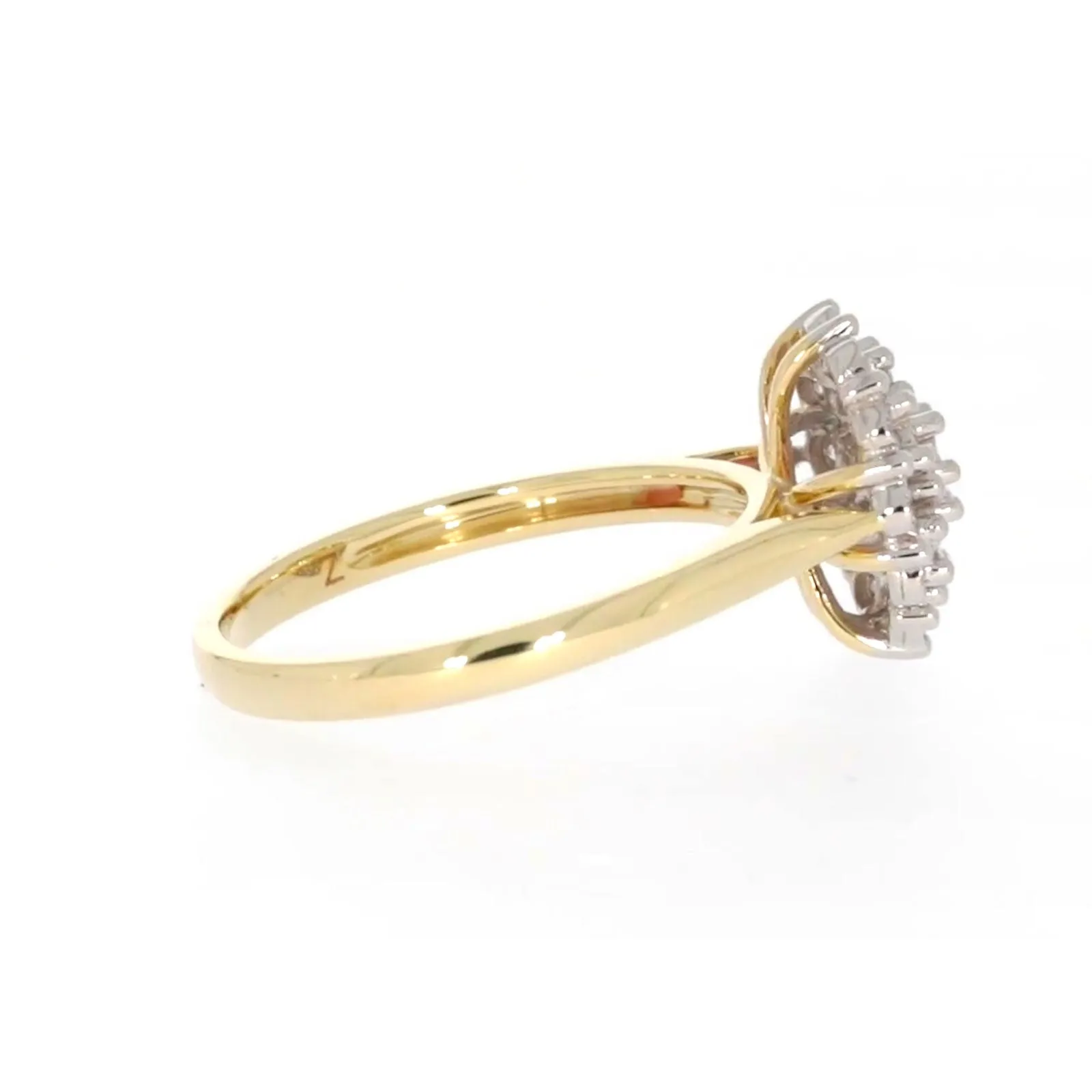 9ct Two Tone Gold Round Brilliant Cut 0.10 CARAT tw of Diamonds Ring