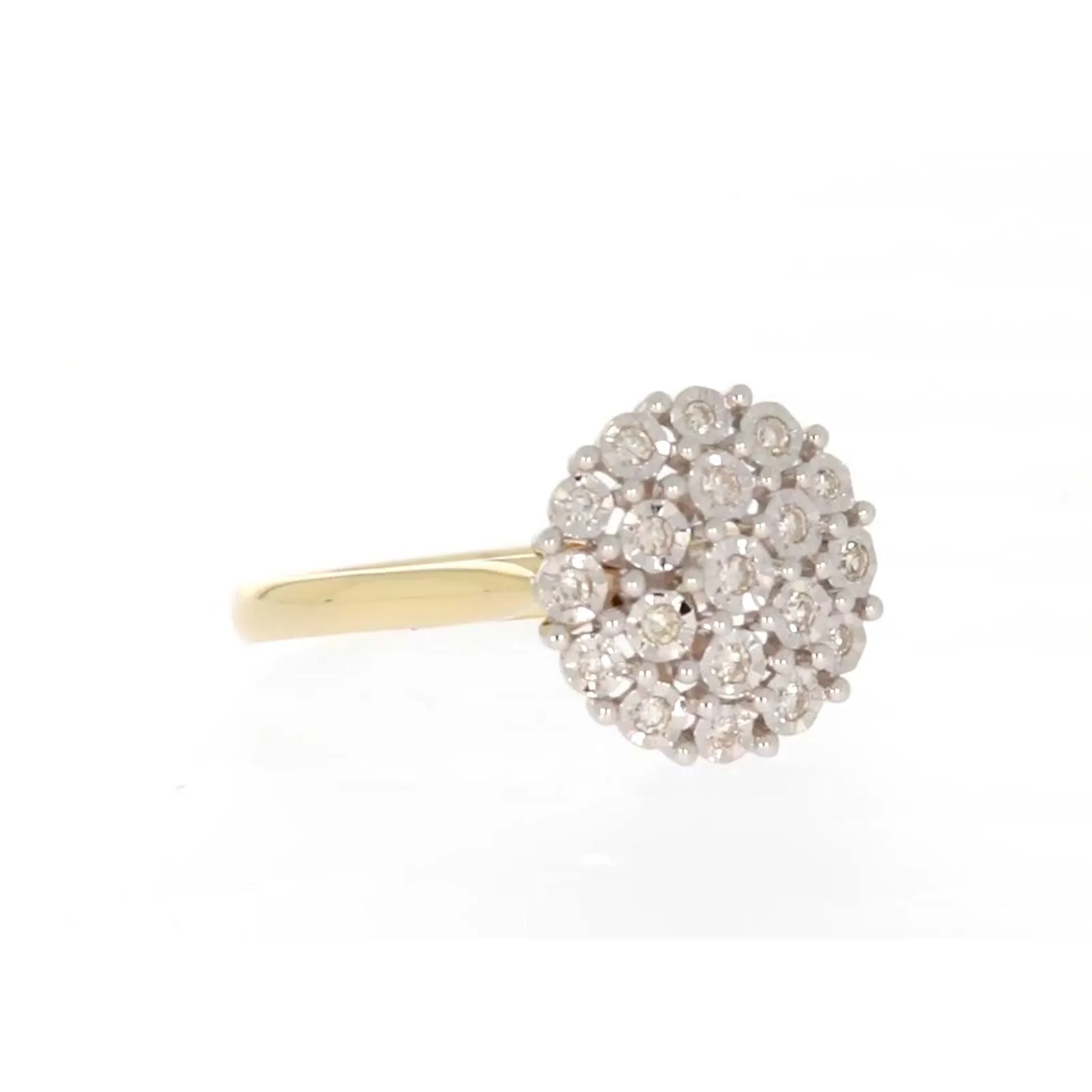 9ct Two Tone Gold Round Brilliant Cut 0.10 CARAT tw of Diamonds Ring