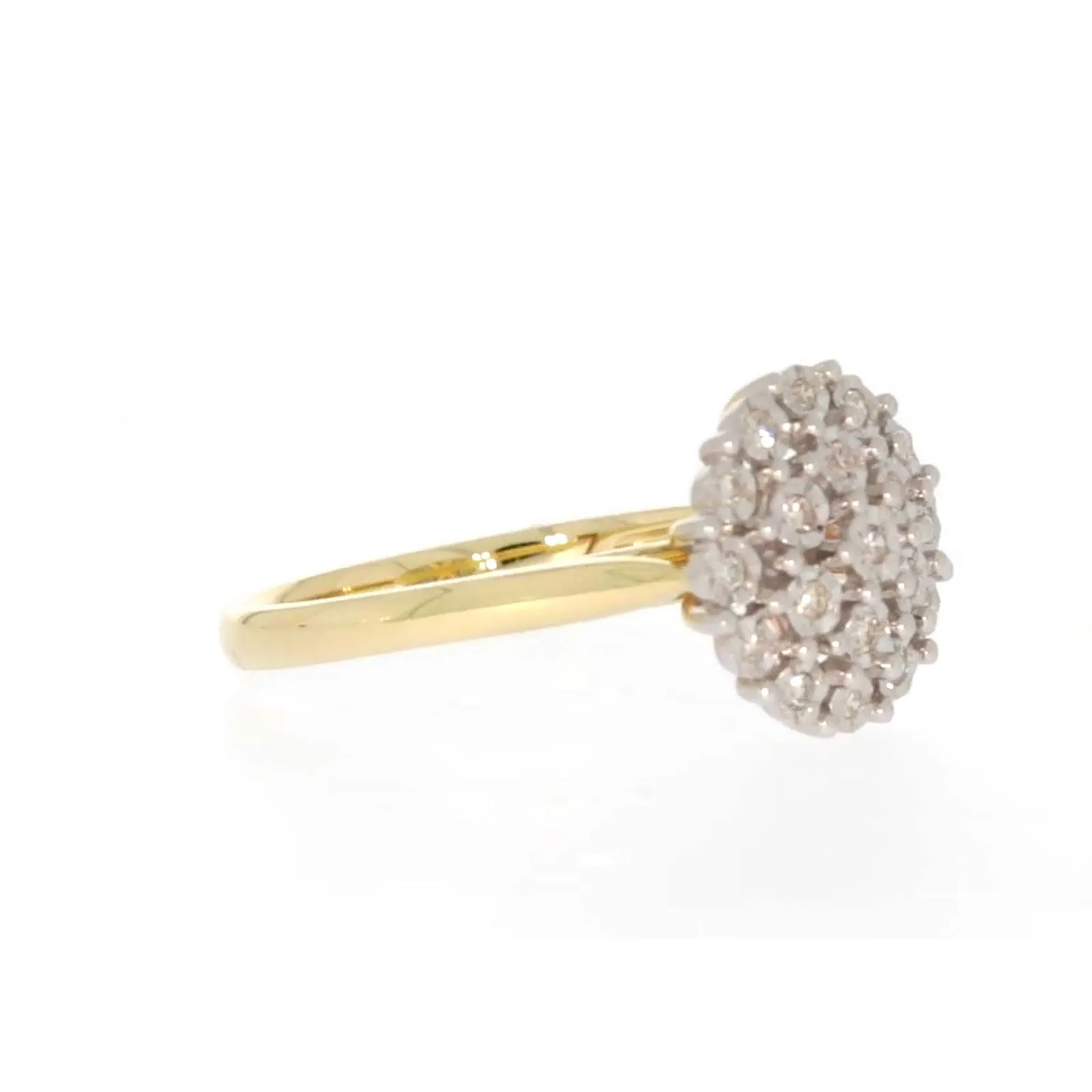 9ct Two Tone Gold Round Brilliant Cut 0.10 CARAT tw of Diamonds Ring