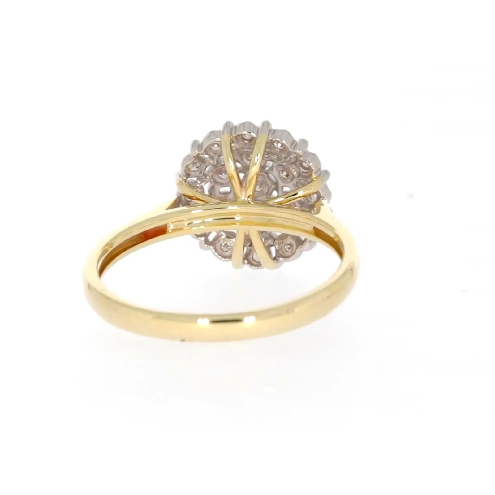 9ct Two Tone Gold Round Brilliant Cut 0.10 CARAT tw of Diamonds Ring