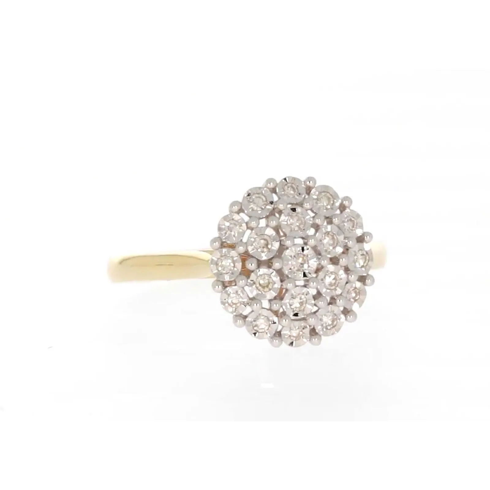 9ct Two Tone Gold Round Brilliant Cut 0.10 CARAT tw of Diamonds Ring