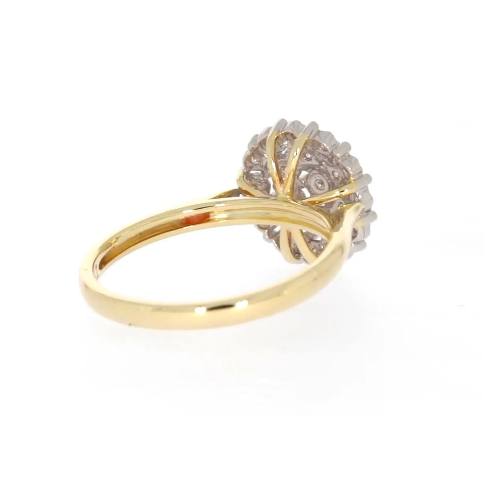9ct Two Tone Gold Round Brilliant Cut 0.10 CARAT tw of Diamonds Ring