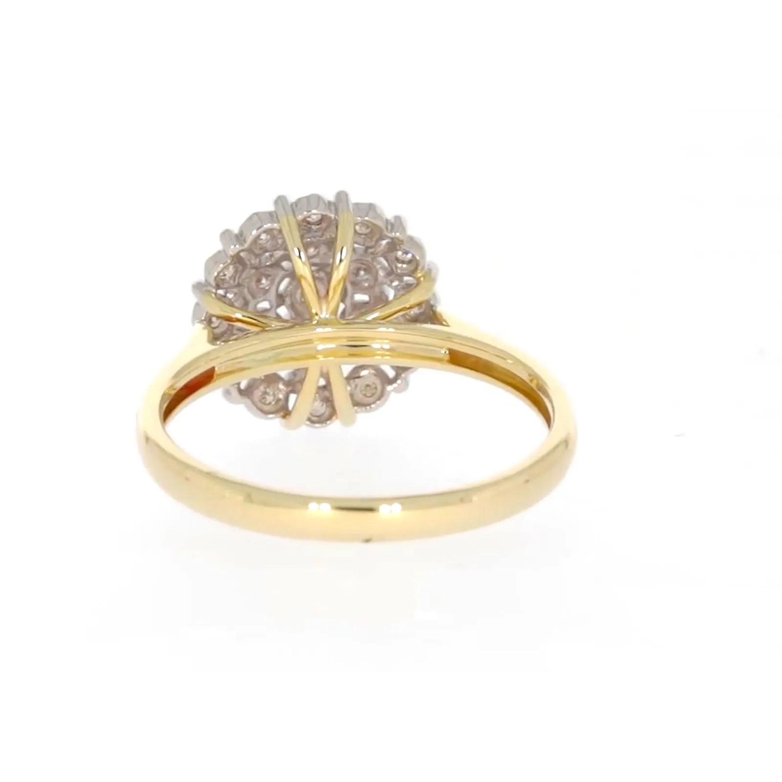 9ct Two Tone Gold Round Brilliant Cut 0.10 CARAT tw of Diamonds Ring