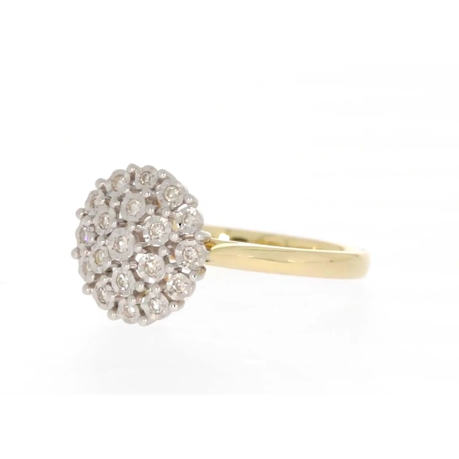 9ct Two Tone Gold Round Brilliant Cut 0.10 CARAT tw of Diamonds Ring
