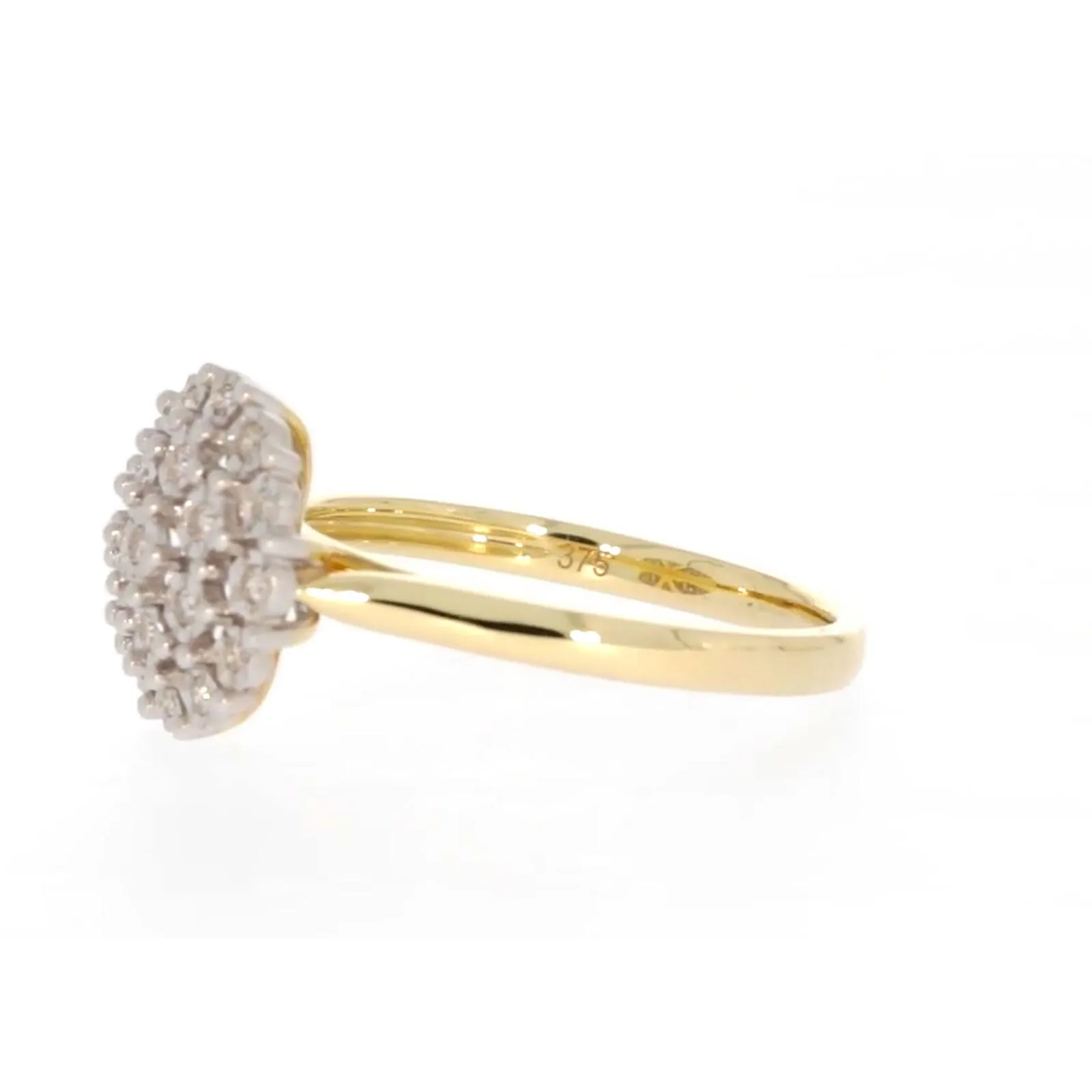 9ct Two Tone Gold Round Brilliant Cut 0.10 CARAT tw of Diamonds Ring