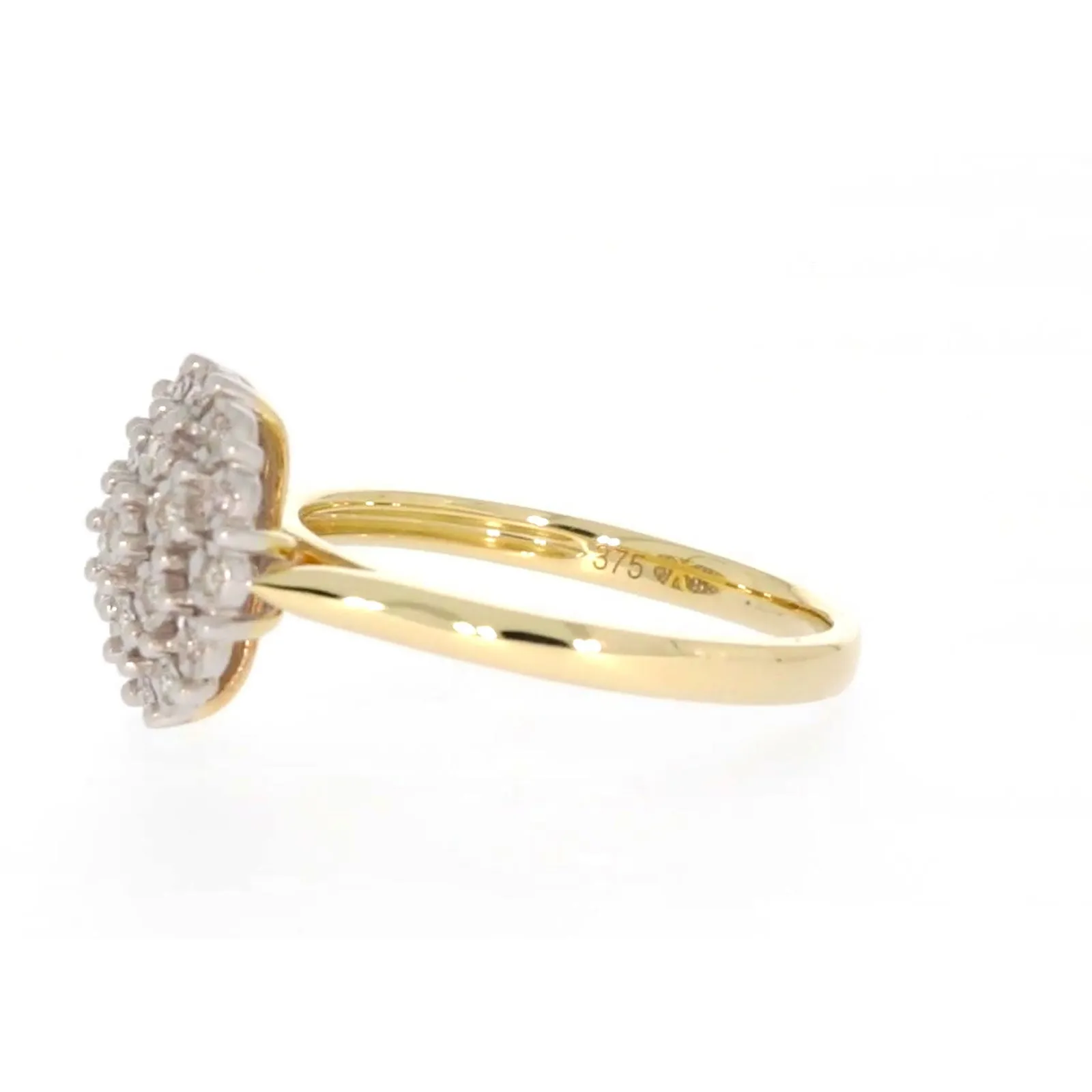 9ct Two Tone Gold Round Brilliant Cut 0.10 CARAT tw of Diamonds Ring