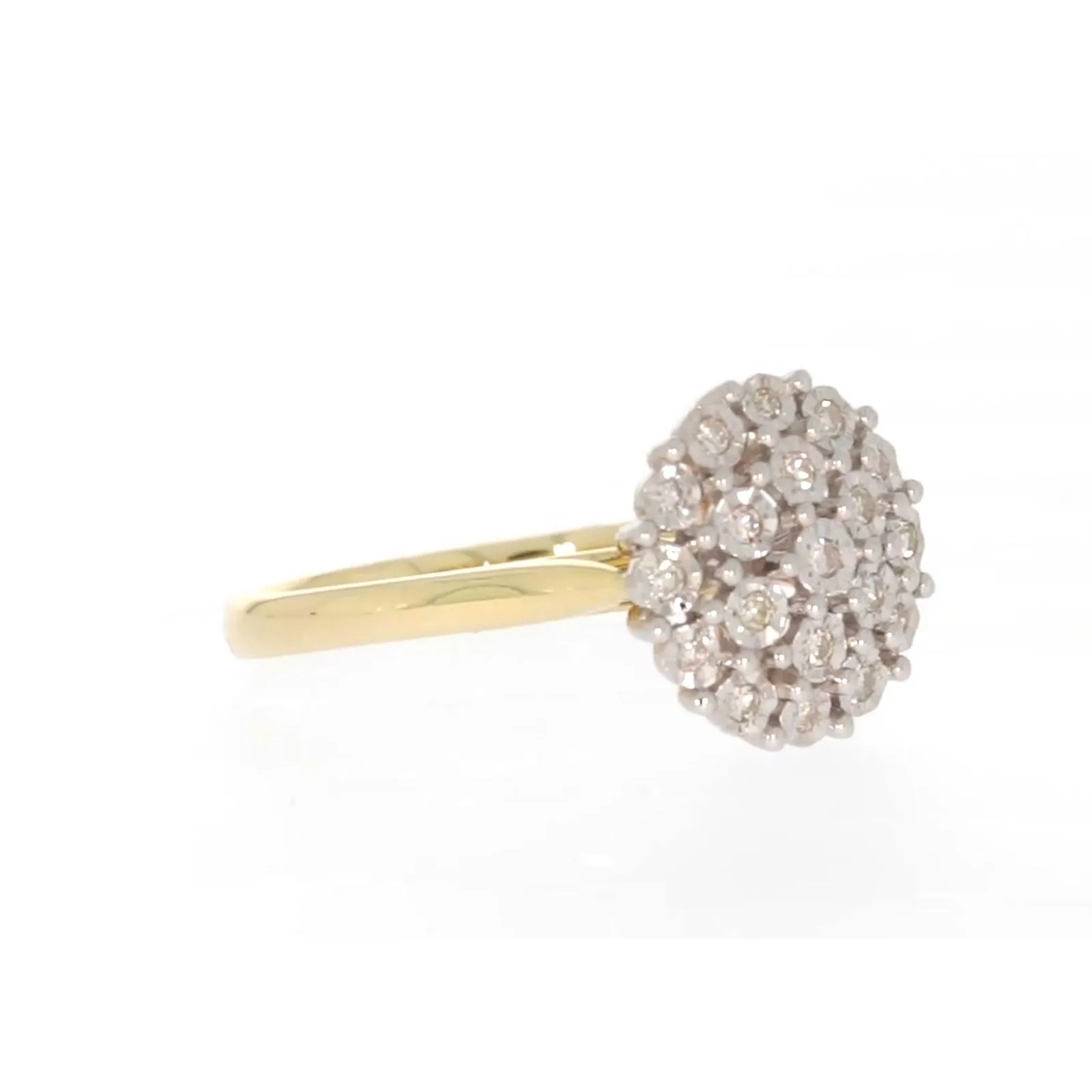 9ct Two Tone Gold Round Brilliant Cut 0.10 CARAT tw of Diamonds Ring