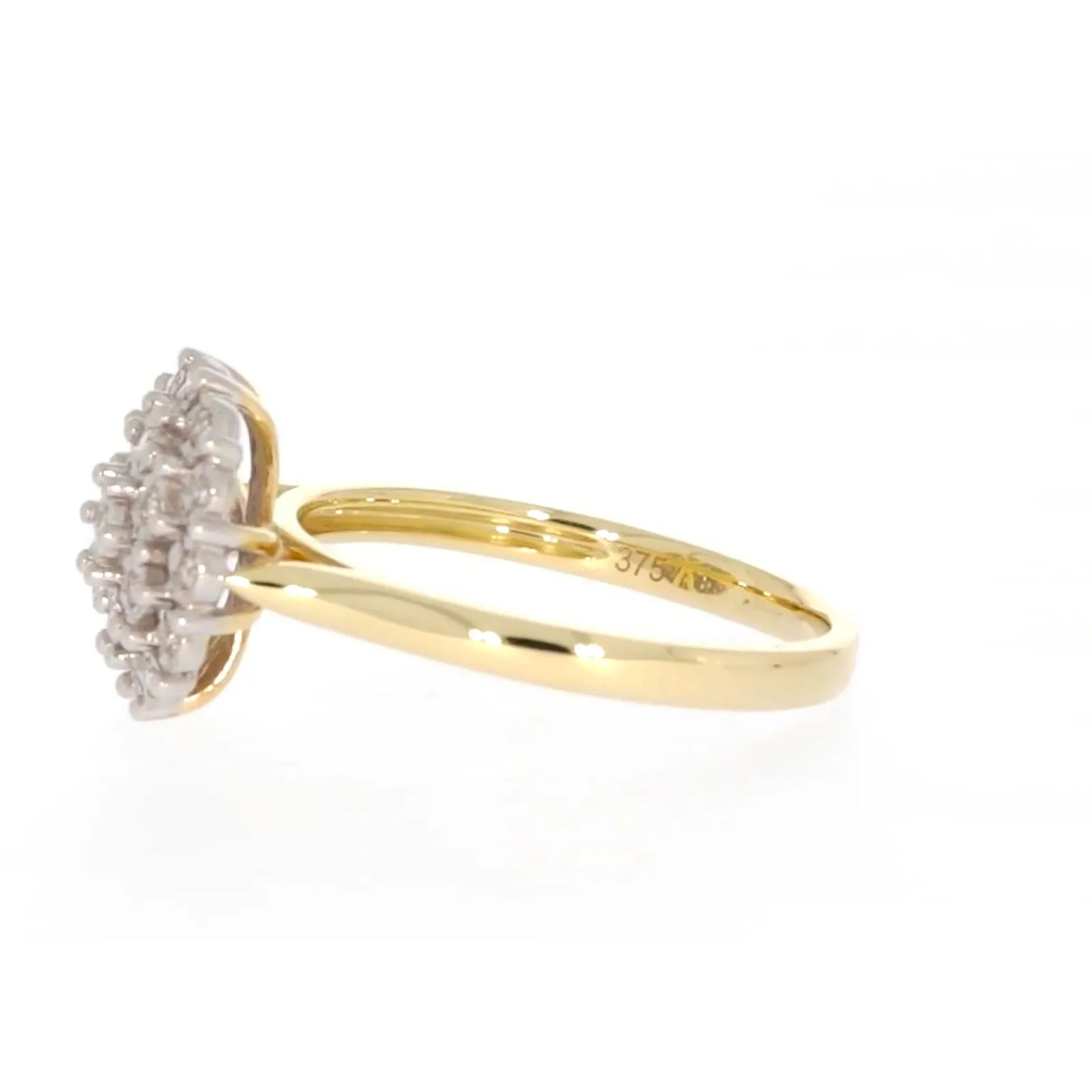 9ct Two Tone Gold Round Brilliant Cut 0.10 CARAT tw of Diamonds Ring