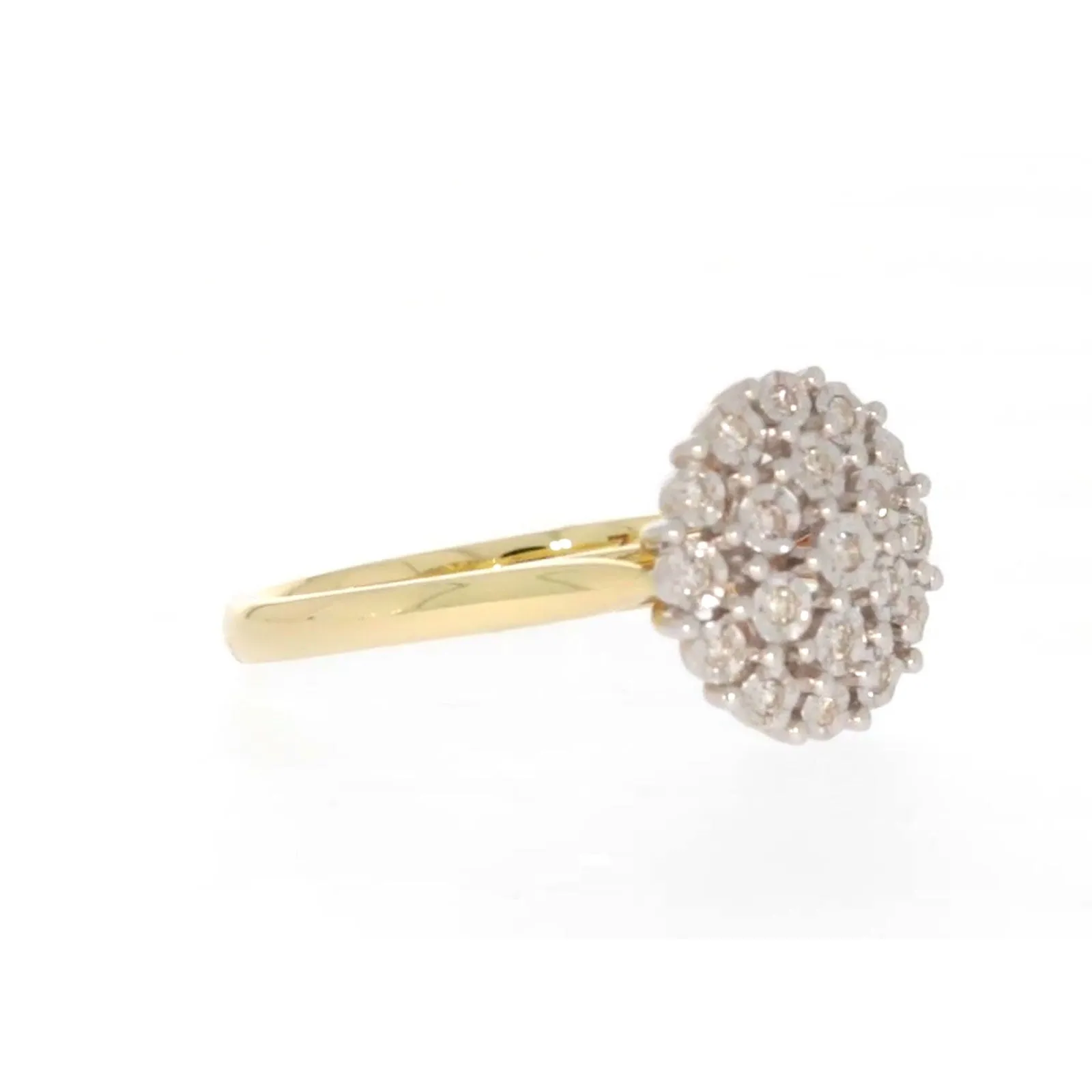 9ct Two Tone Gold Round Brilliant Cut 0.10 CARAT tw of Diamonds Ring