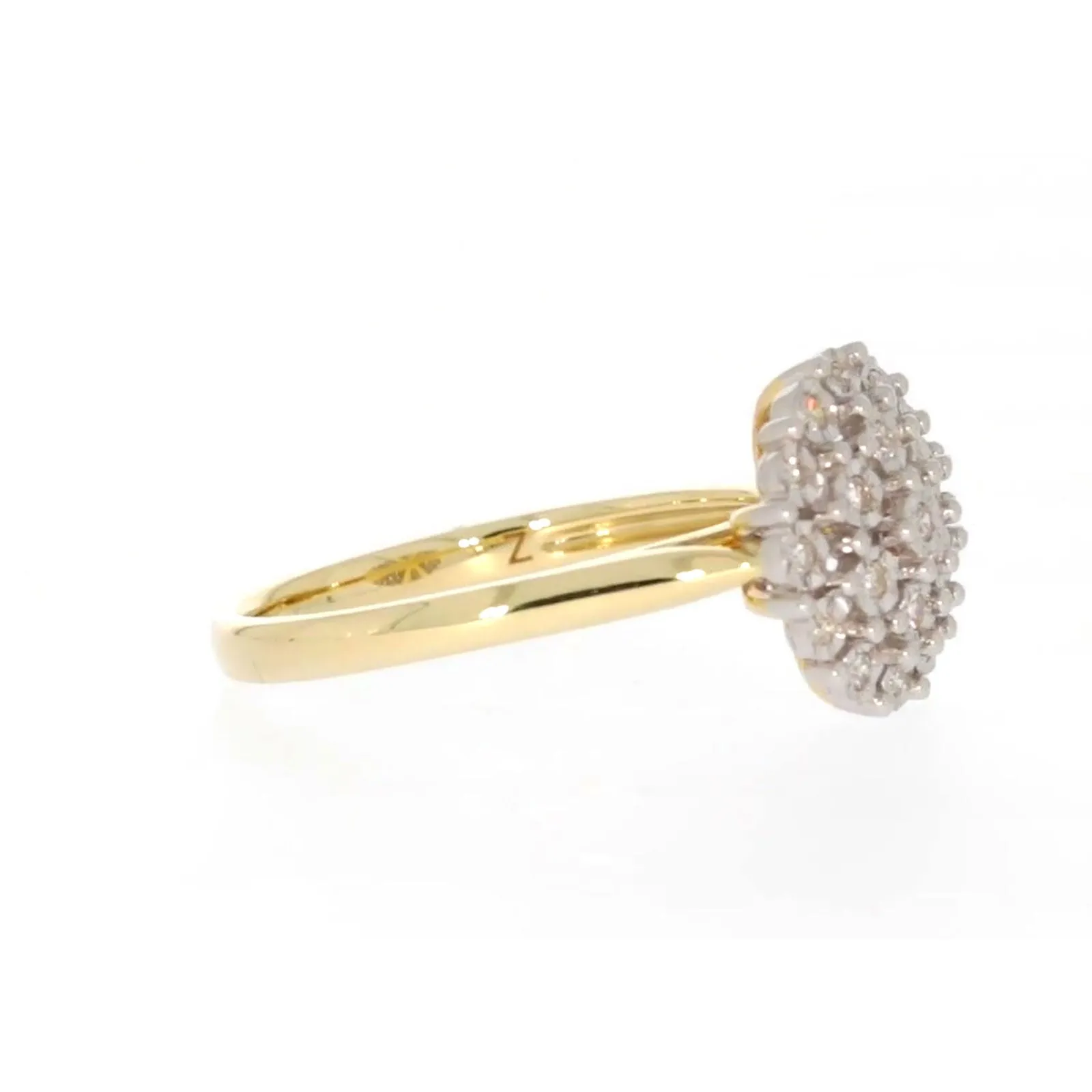 9ct Two Tone Gold Round Brilliant Cut 0.10 CARAT tw of Diamonds Ring