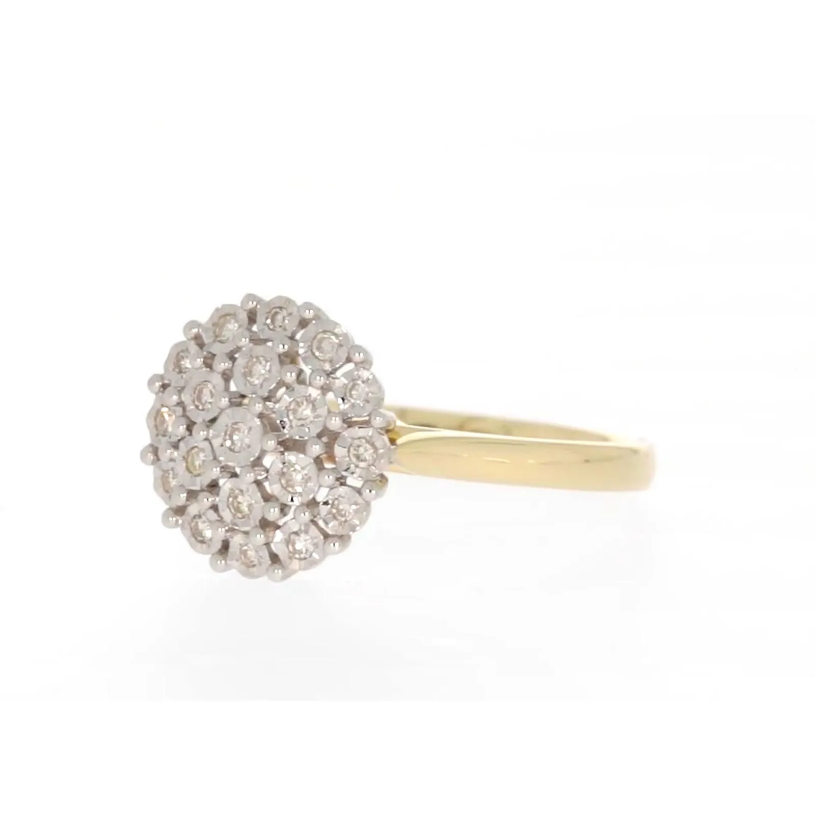 9ct Two Tone Gold Round Brilliant Cut 0.10 CARAT tw of Diamonds Ring