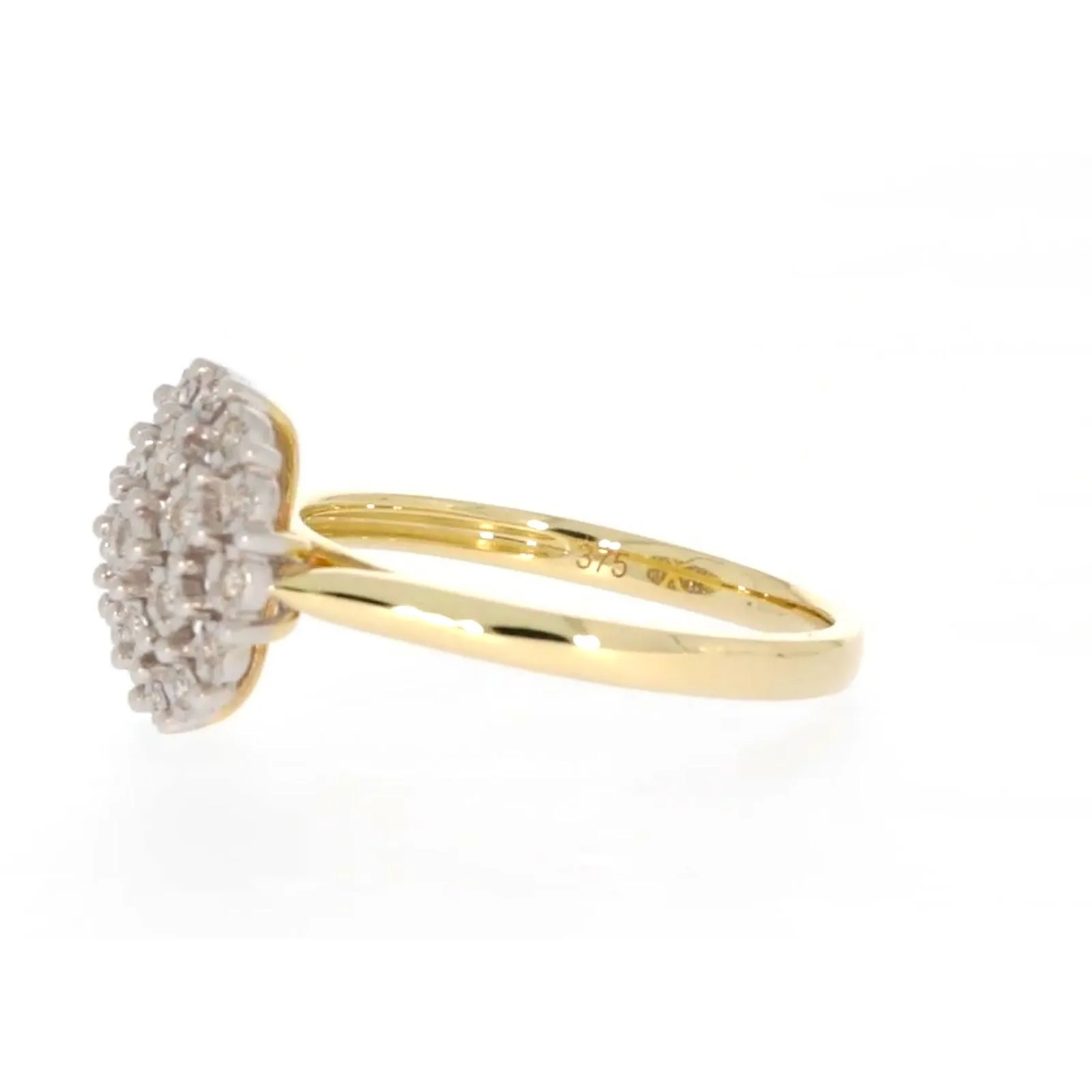 9ct Two Tone Gold Round Brilliant Cut 0.10 CARAT tw of Diamonds Ring