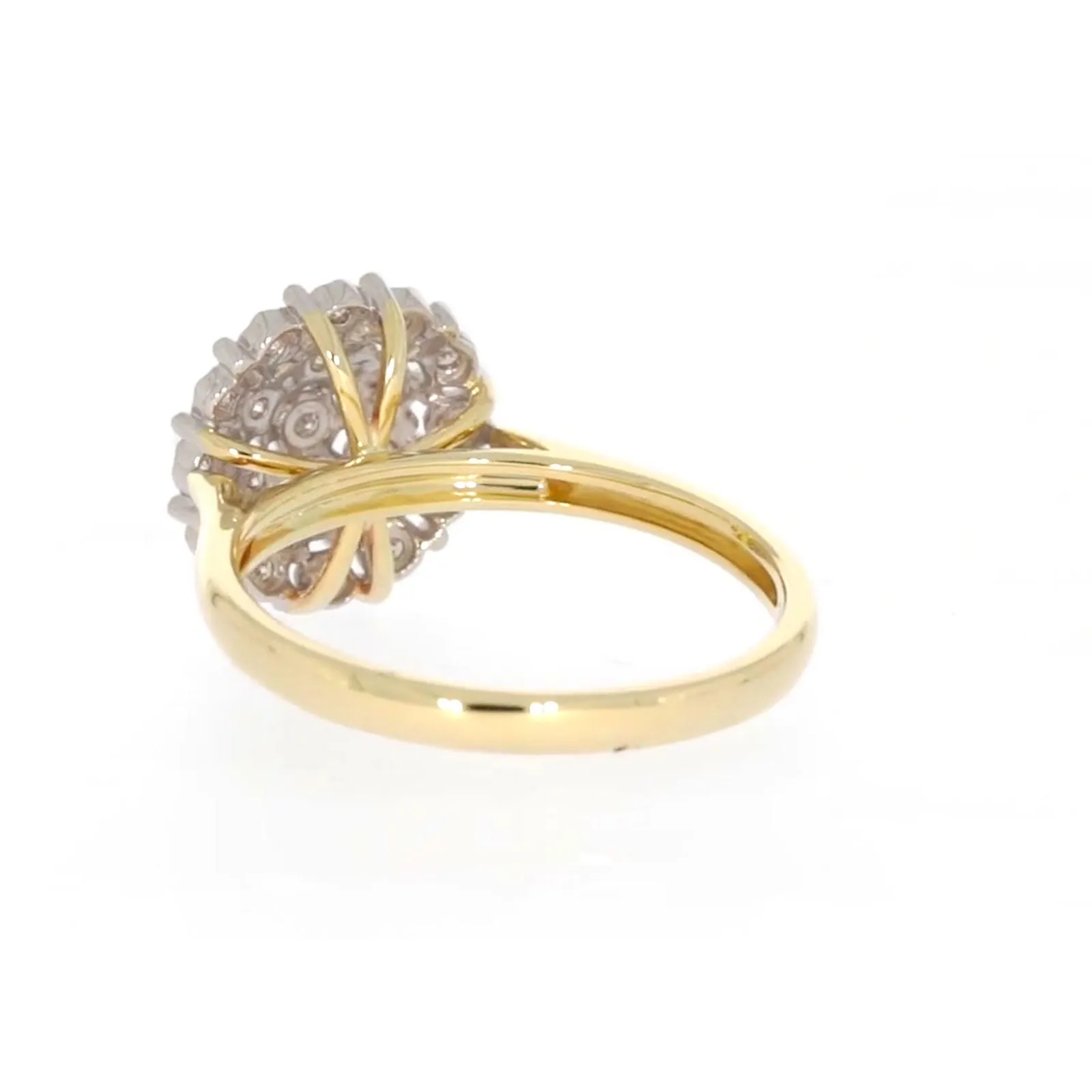 9ct Two Tone Gold Round Brilliant Cut 0.10 CARAT tw of Diamonds Ring