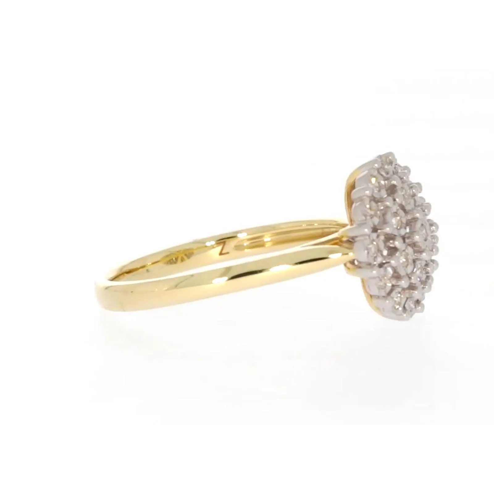 9ct Two Tone Gold Round Brilliant Cut 0.10 CARAT tw of Diamonds Ring