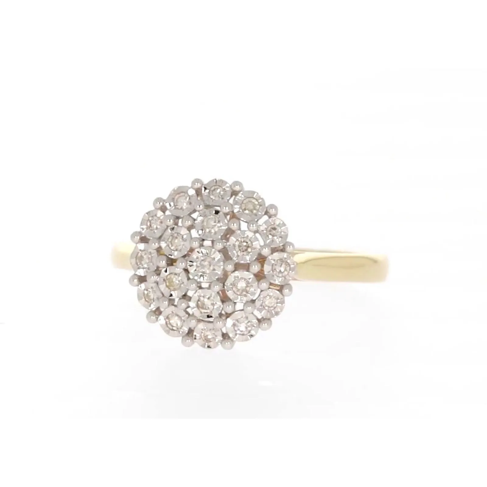 9ct Two Tone Gold Round Brilliant Cut 0.10 CARAT tw of Diamonds Ring