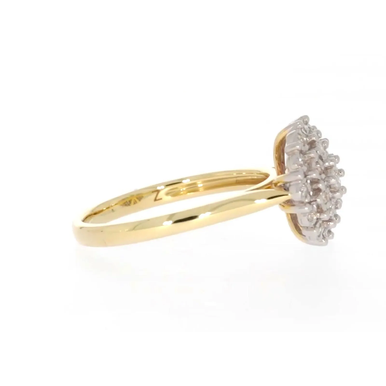 9ct Two Tone Gold Round Brilliant Cut 0.10 CARAT tw of Diamonds Ring