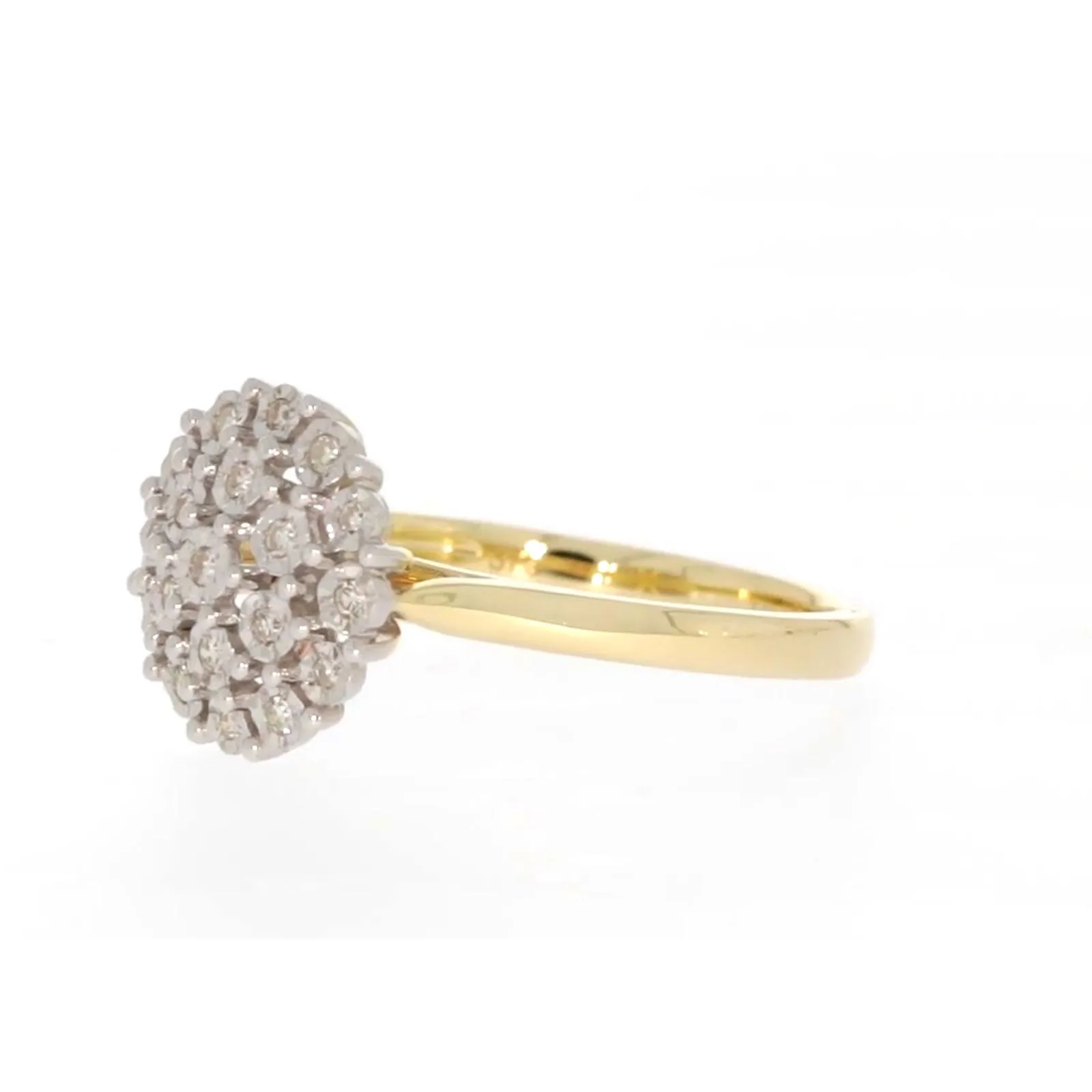 9ct Two Tone Gold Round Brilliant Cut 0.10 CARAT tw of Diamonds Ring