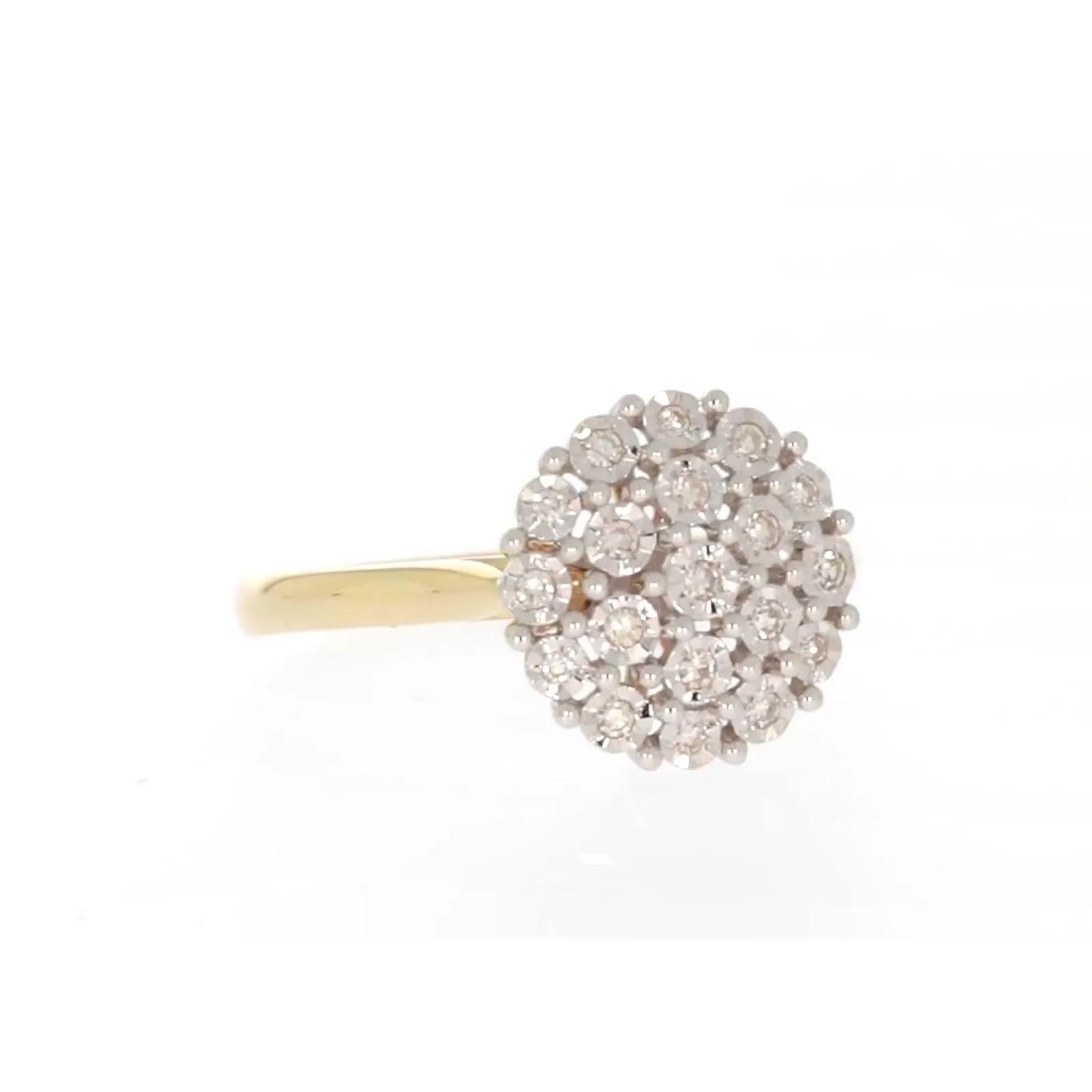 9ct Two Tone Gold Round Brilliant Cut 0.10 CARAT tw of Diamonds Ring
