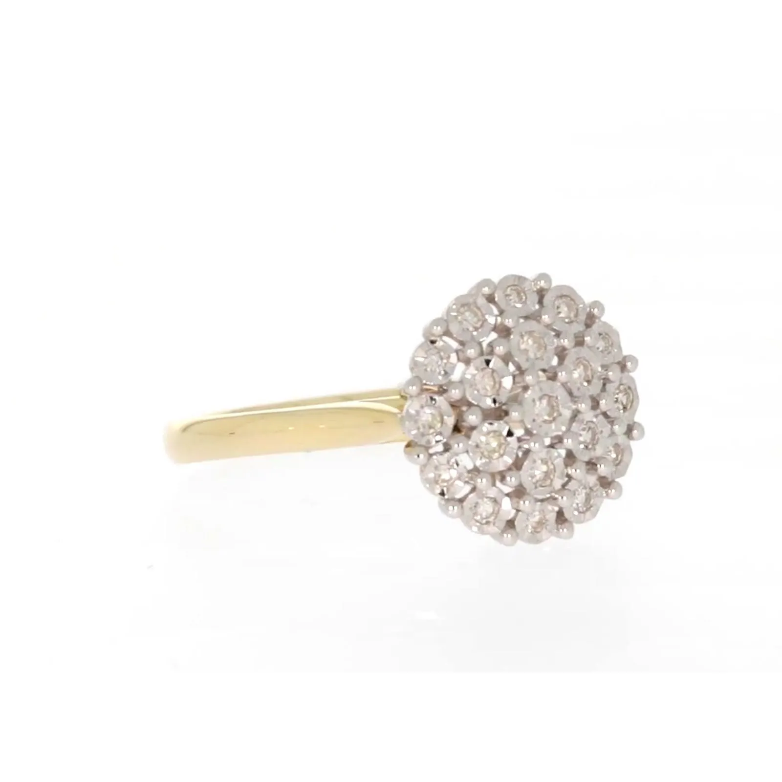 9ct Two Tone Gold Round Brilliant Cut 0.10 CARAT tw of Diamonds Ring