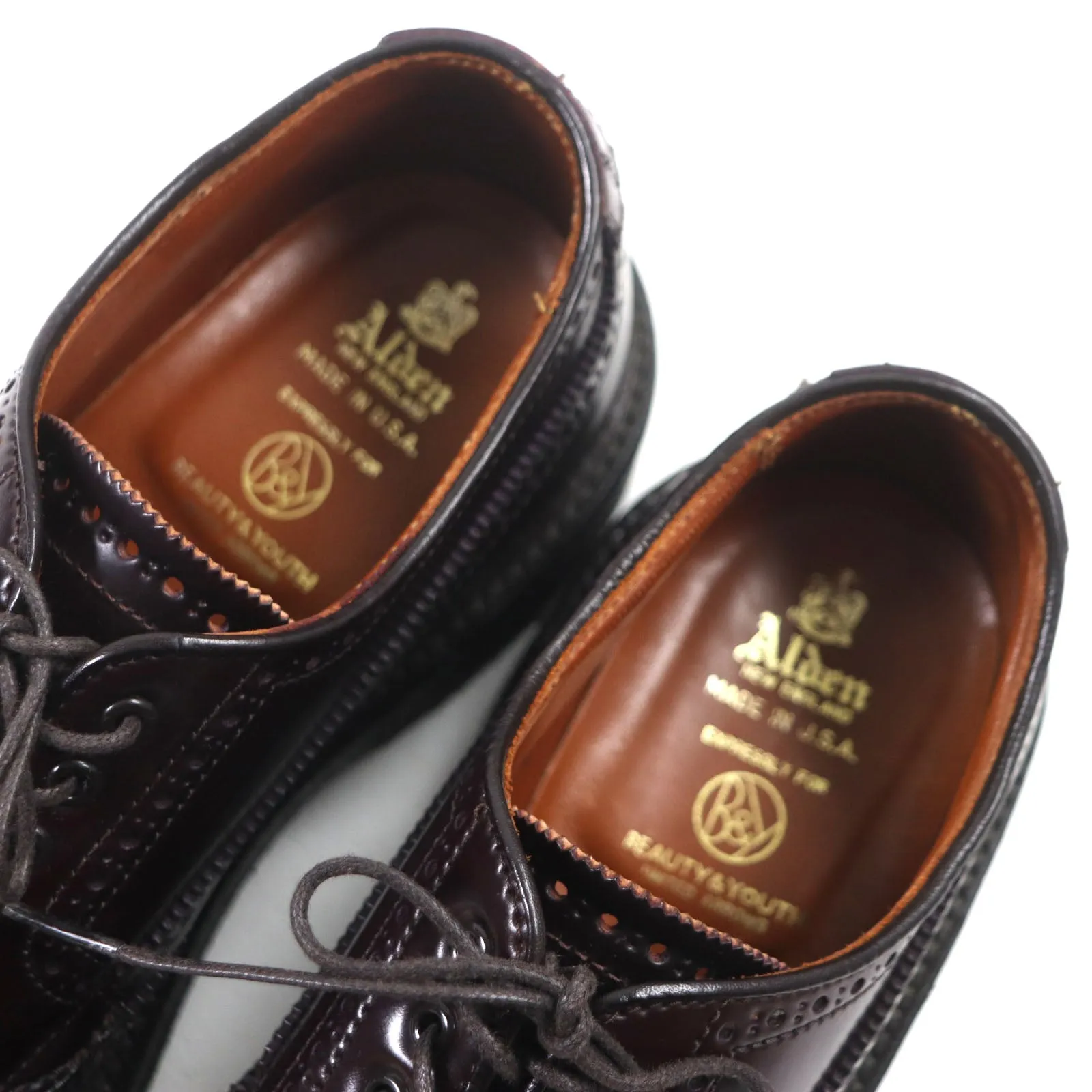 Alden Cordovan Wingtip Shoes Burgundy 6.5 USA