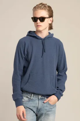 Blue Waffle Knit Hoodie