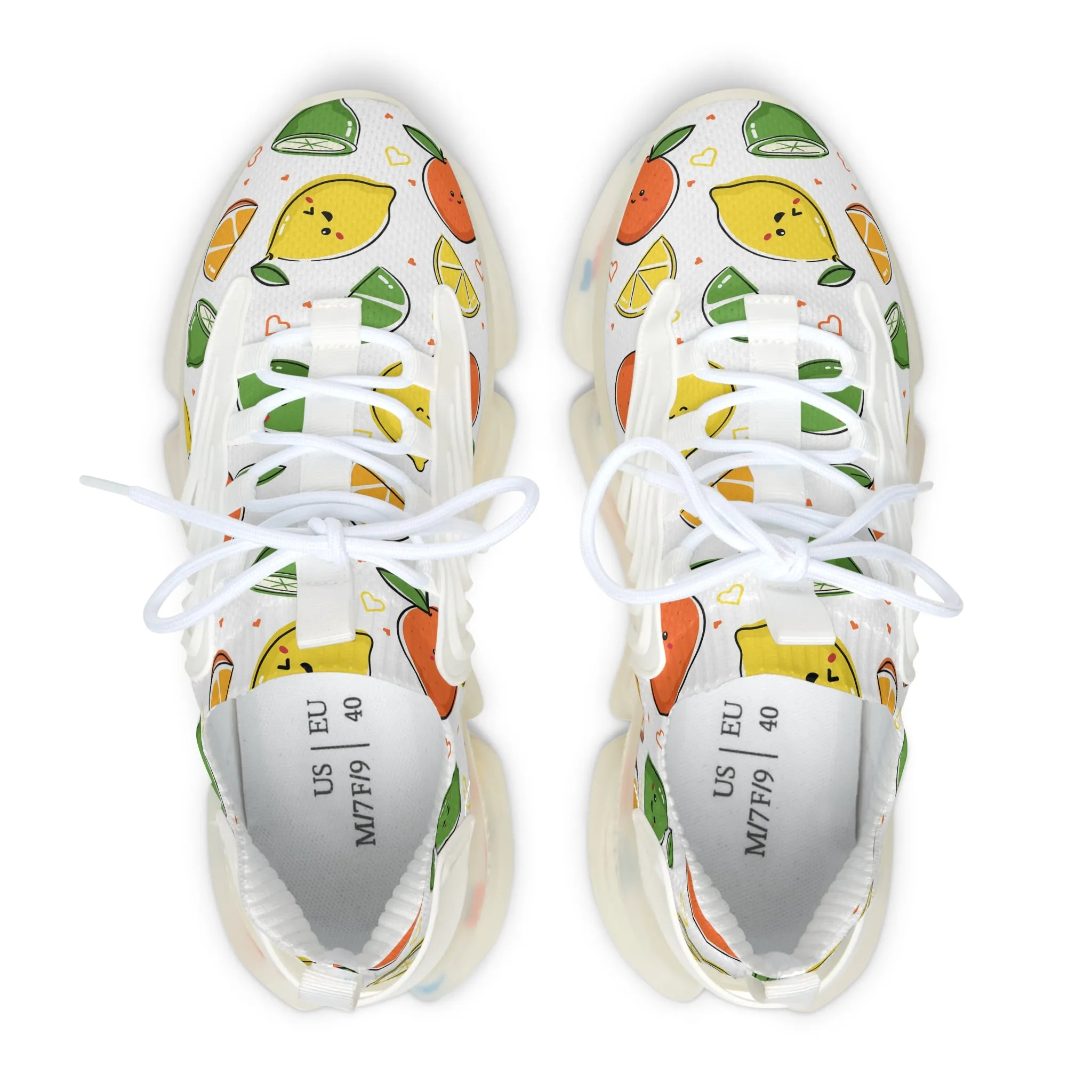 Cartoon Citrus Fruit Women's Mesh Sneakers