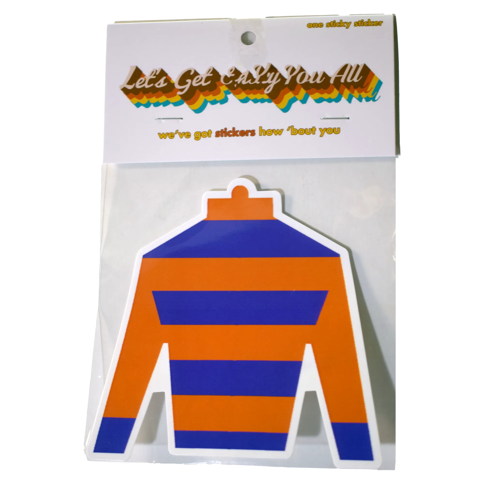Derby Silk in Blue and Orange Sticker